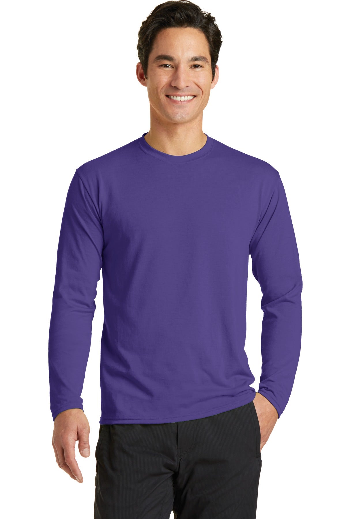A soft cotton hand feel joins Dry Zone moisture-wicking tech - Purple
