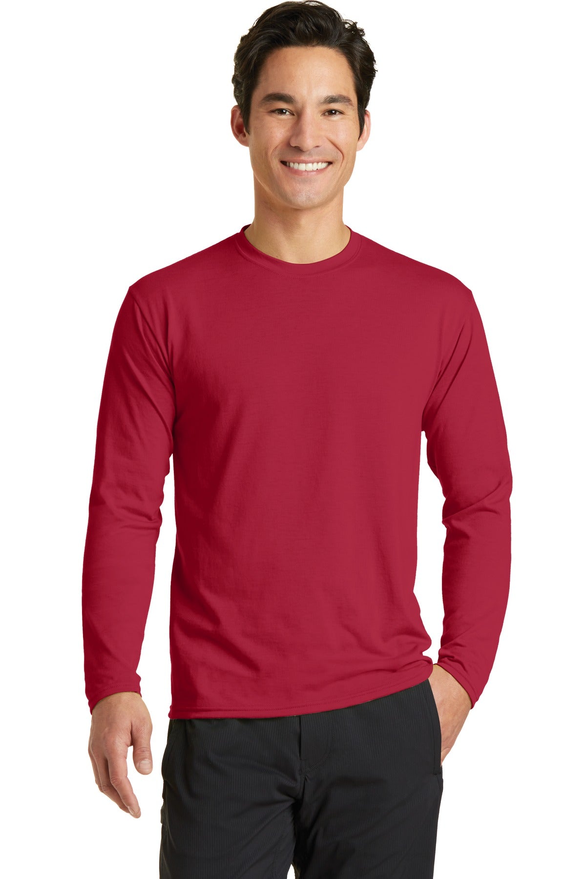 A soft cotton hand feel joins Dry Zone moisture-wicking tech - Red