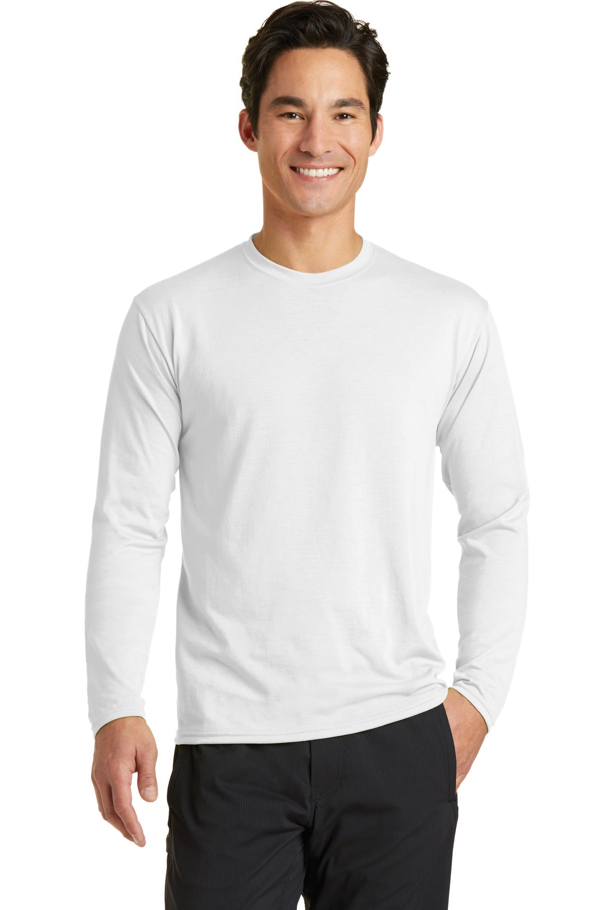 A soft cotton hand feel joins Dry Zone moisture-wicking tech - White