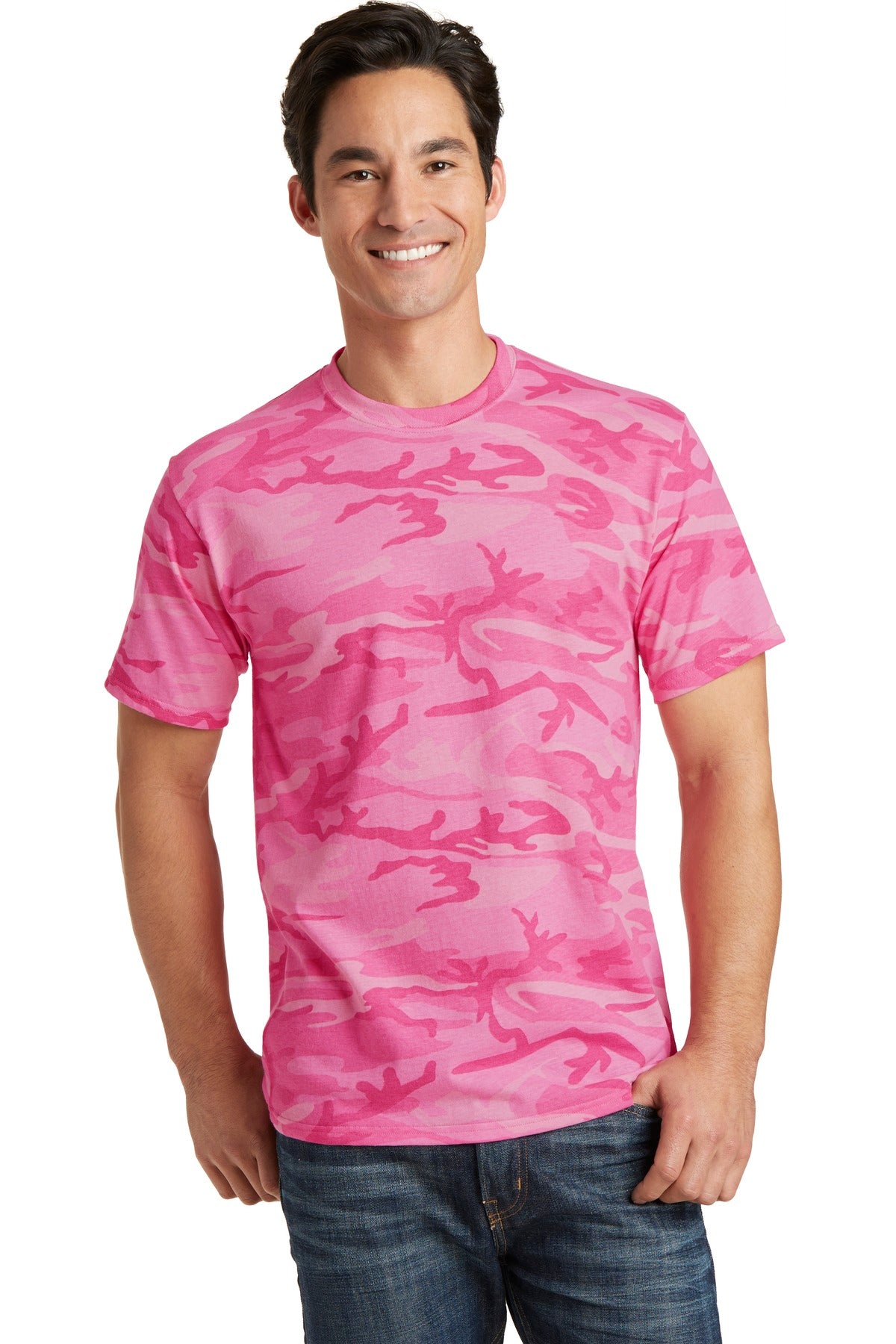 Why hide? Stand out in this fashionable camo tee.5.4-ounce 1 - Pink Camo
