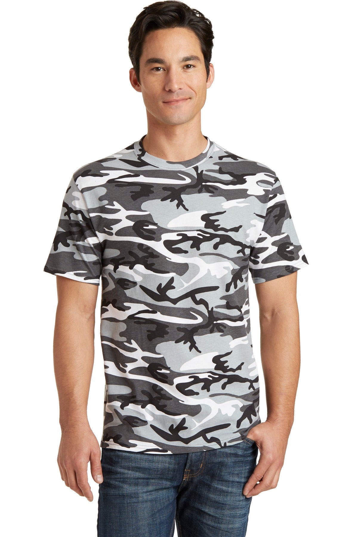 Why hide? Stand out in this fashionable camo tee.5.4-ounce 1 - Winter Camo