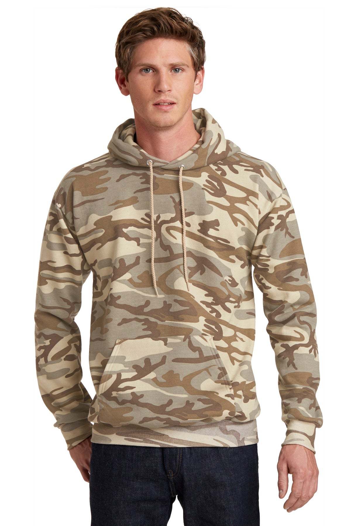 Our cozy pullover hooded sweatshirt in a classic camo print. - Desert Camo