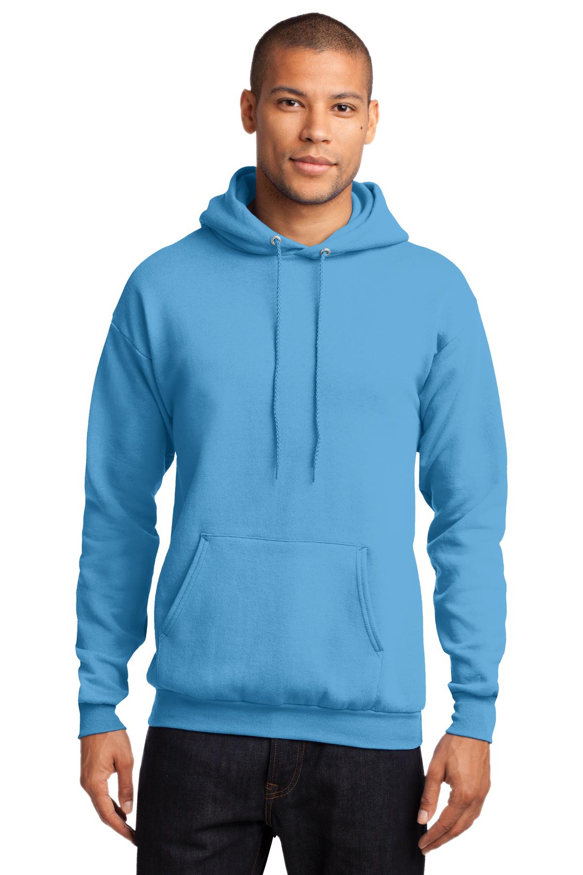 Cozy sweats in our core weight. 7.8-ounce 50/50 cotton/poly  - Aquatic Blue