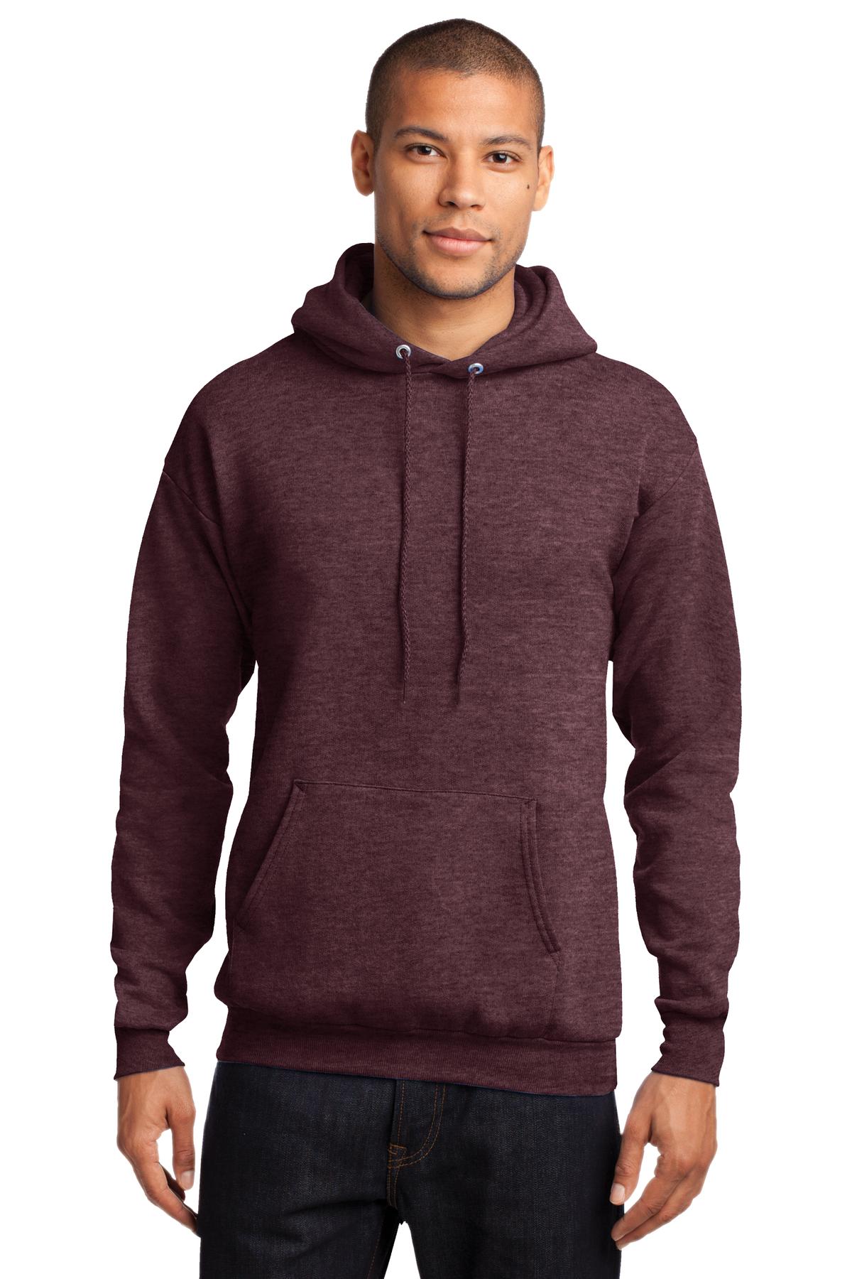 Cozy sweats in our core weight. 7.8-ounce 50/50 cotton/poly  - Heather Athletic Maroon