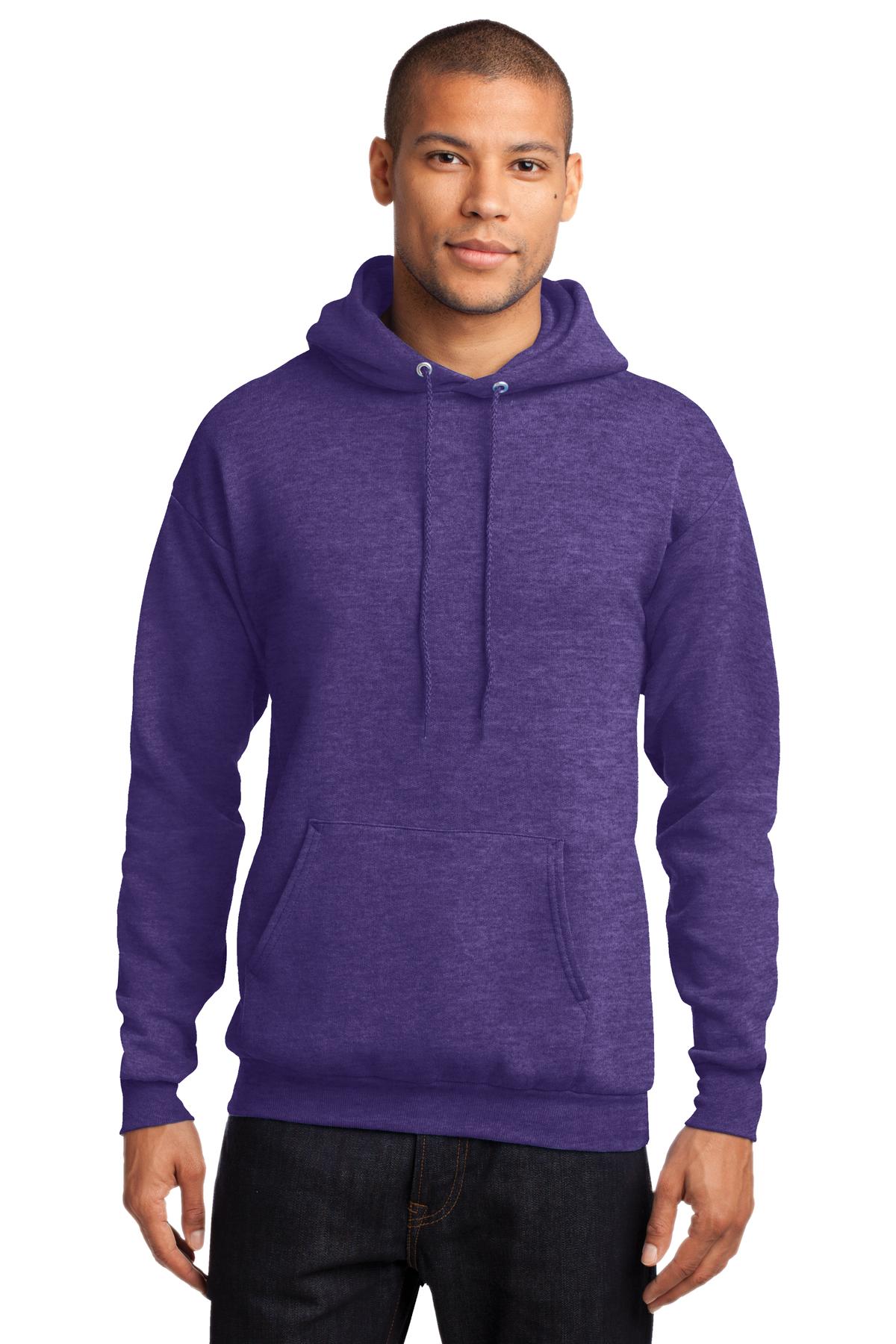 Cozy sweats in our core weight. 7.8-ounce 50/50 cotton/poly  - Heather Purple