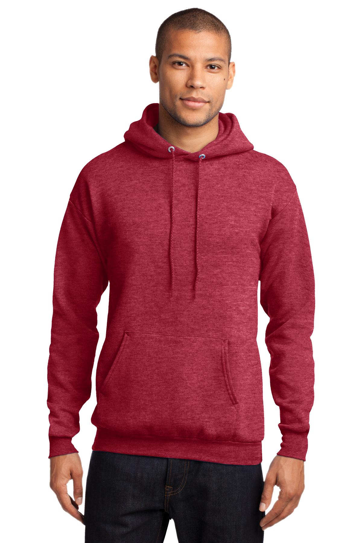 Cozy sweats in our core weight. 7.8-ounce 50/50 cotton/poly  - Heather Red
