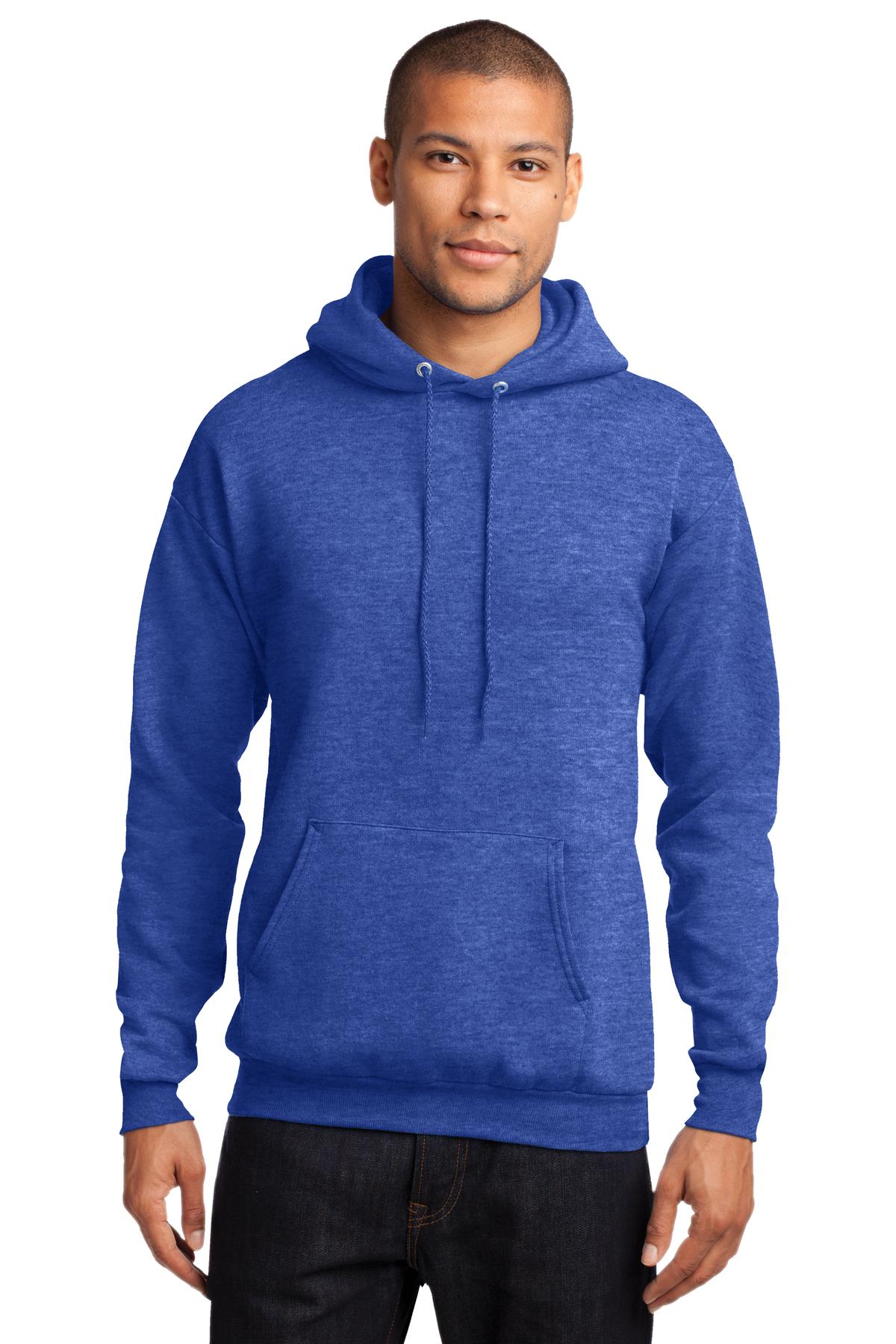 Cozy sweats in our core weight. 7.8-ounce 50/50 cotton/poly  - Heather Royal