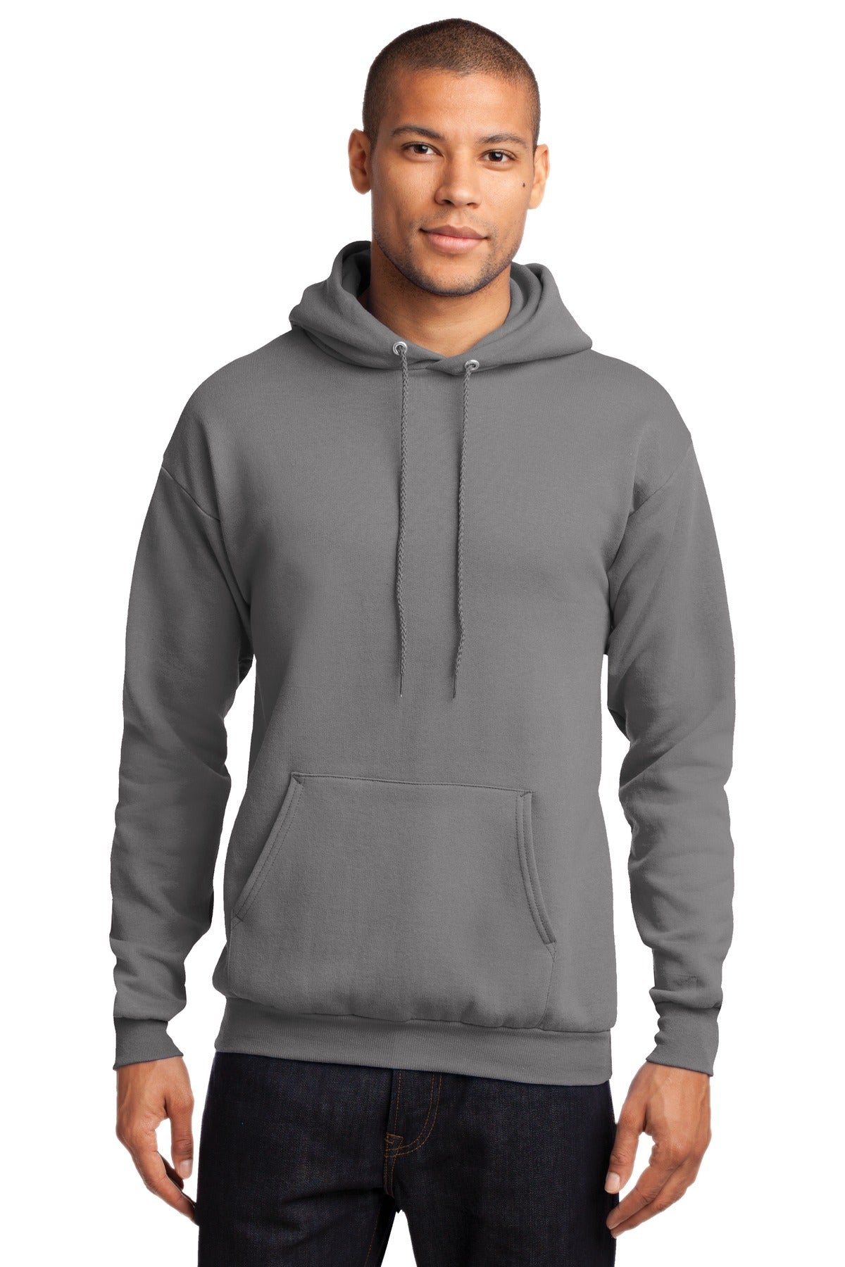 Cozy sweats in our core weight. 7.8-ounce 50/50 cotton/poly  - Medium Grey