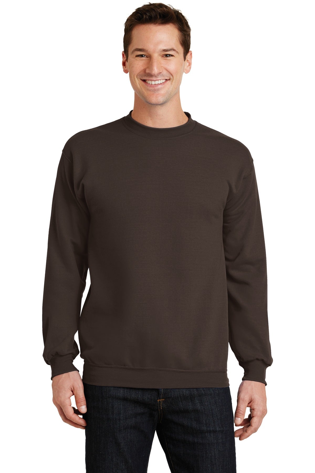Cozy sweats in our core weight. 7.8-ounce 50/50 cotton/poly  - Dark Chocolate Brown