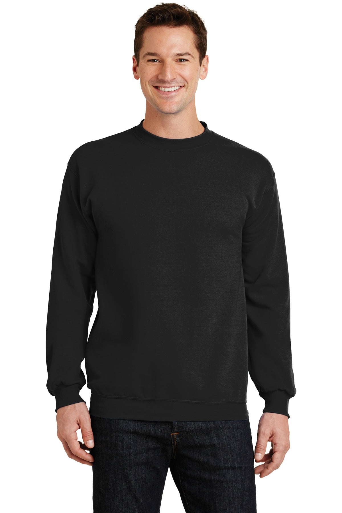 Cozy sweats in our core weight. 7.8-ounce 50/50 cotton/poly  - Jet Black