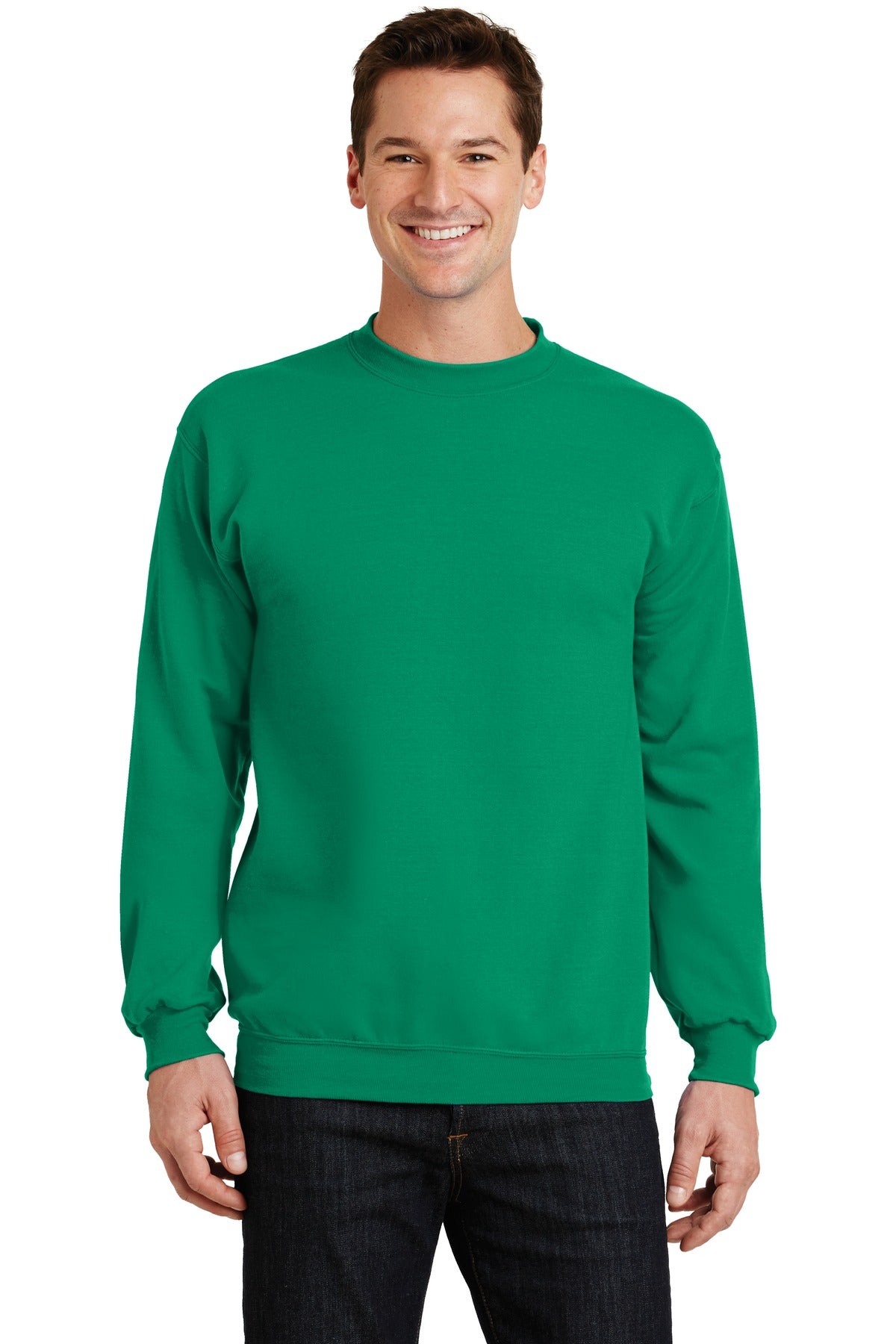Cozy sweats in our core weight. 7.8-ounce 50/50 cotton/poly  - Kelly