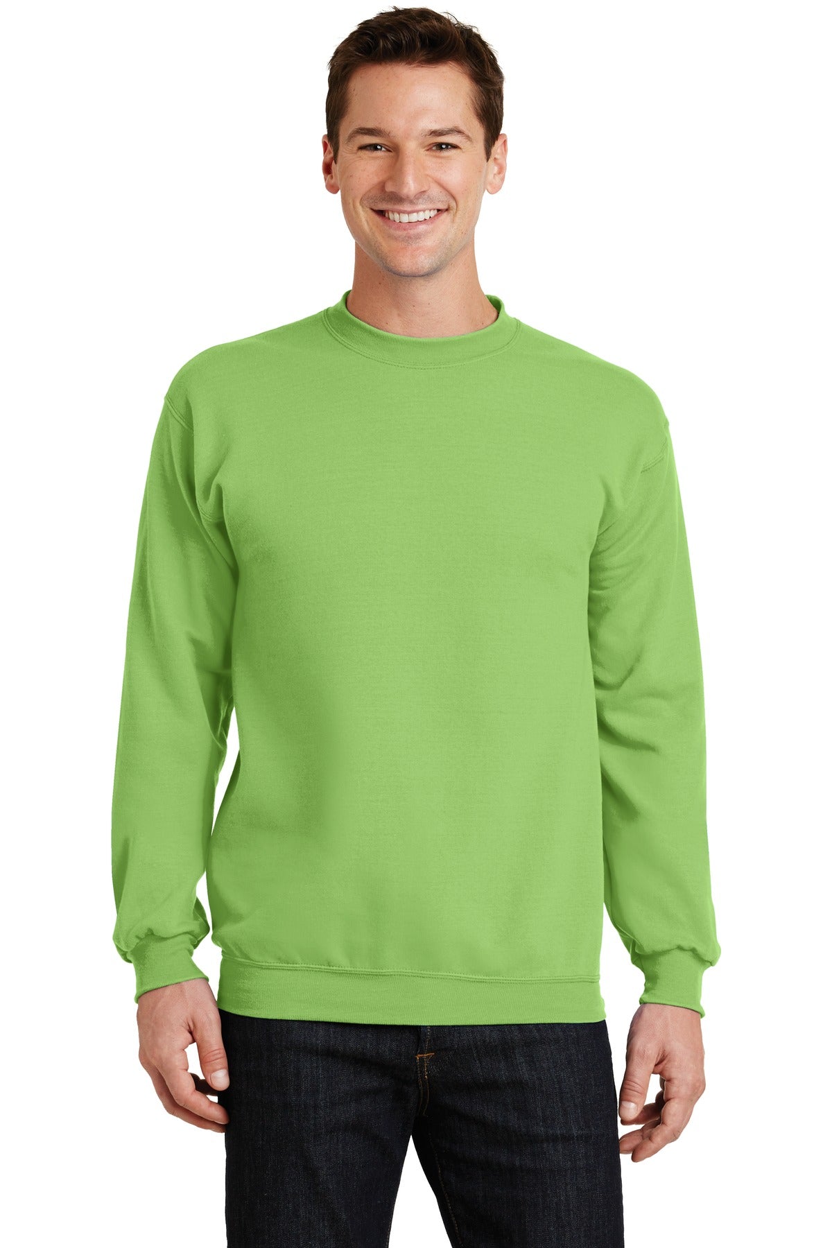 Cozy sweats in our core weight. 7.8-ounce 50/50 cotton/poly  - Lime