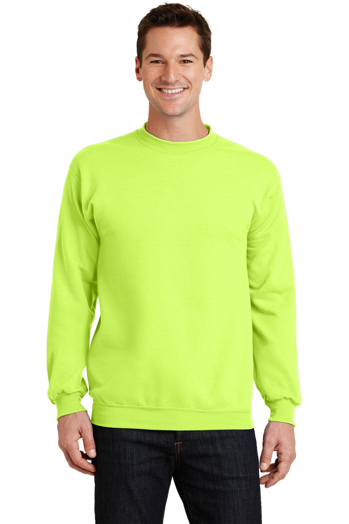 Cozy sweats in our core weight. 7.8-ounce 50/50 cotton/poly  - Neon Yellow
