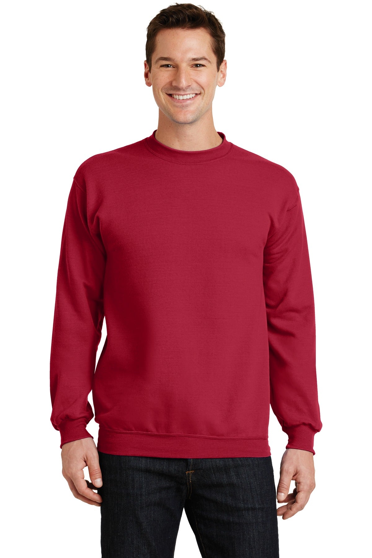 Cozy sweats in our core weight. 7.8-ounce 50/50 cotton/poly  - Red