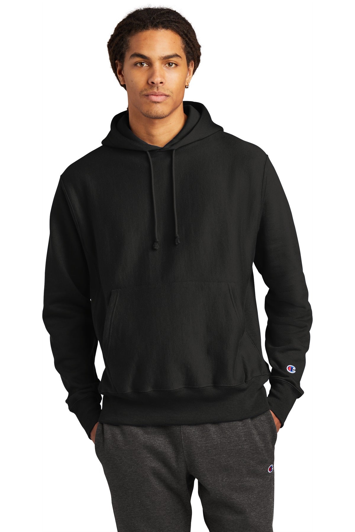 12-ounce 82/18 U.S. grown cotton/poly fleece 77/23 cotton/po - Black