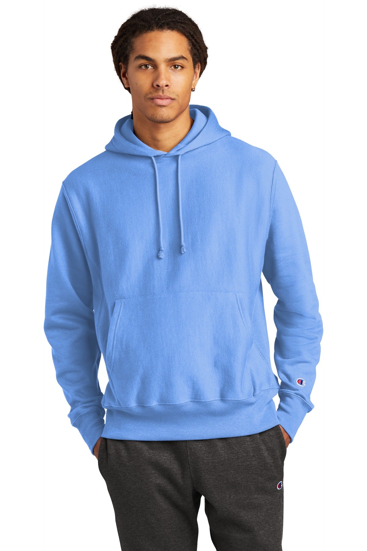 12-ounce 82/18 U.S. grown cotton/poly fleece 77/23 cotton/po - Light Blue