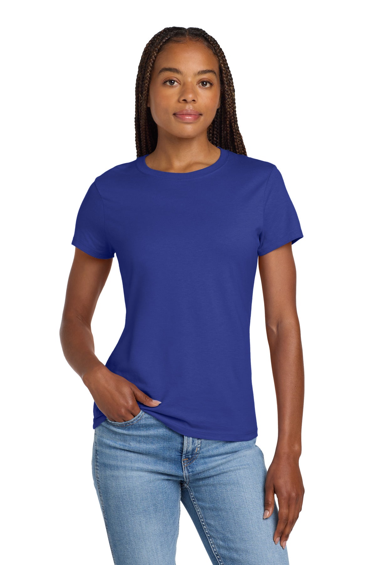 4.5-ounce 100% ring spun cotton 90/10 cotton/poly (Light Ste - Deep Royal