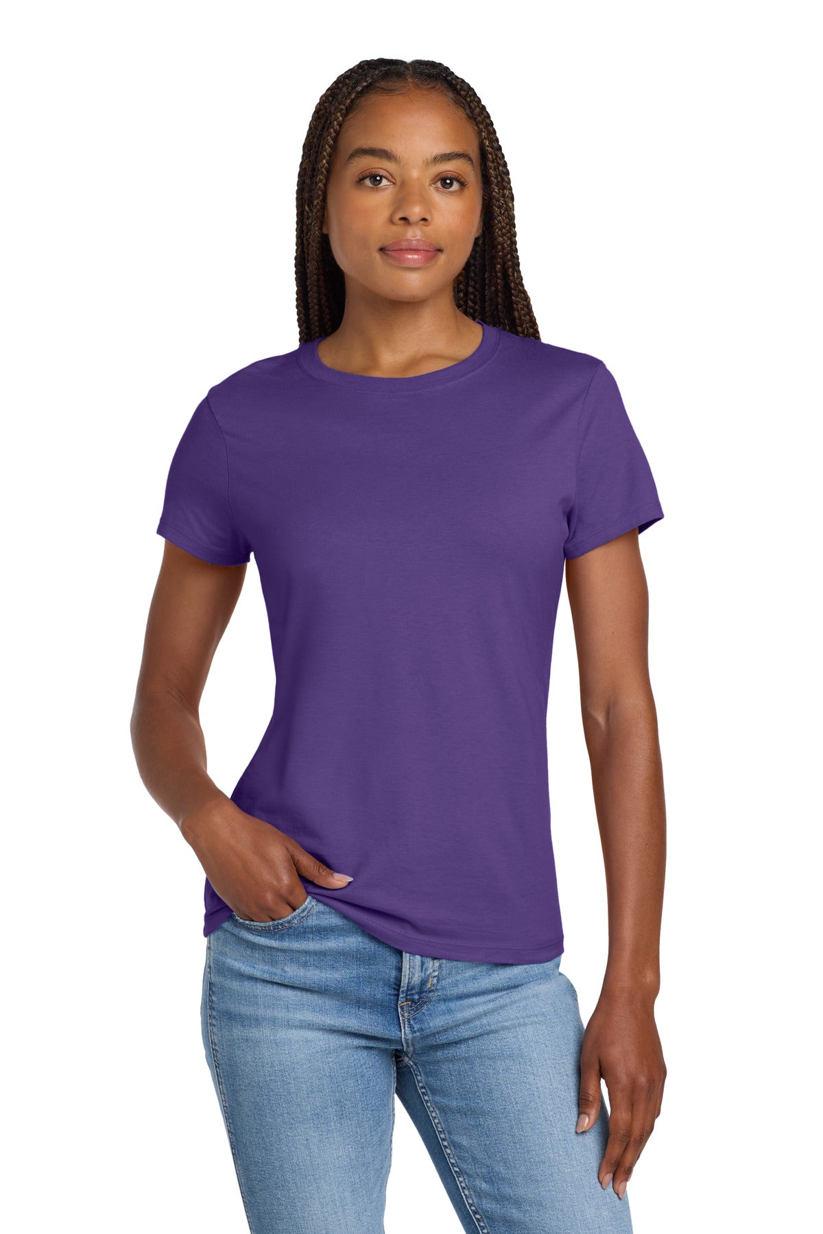 4.5-ounce 100% ring spun cotton 90/10 cotton/poly (Light Ste - Purple