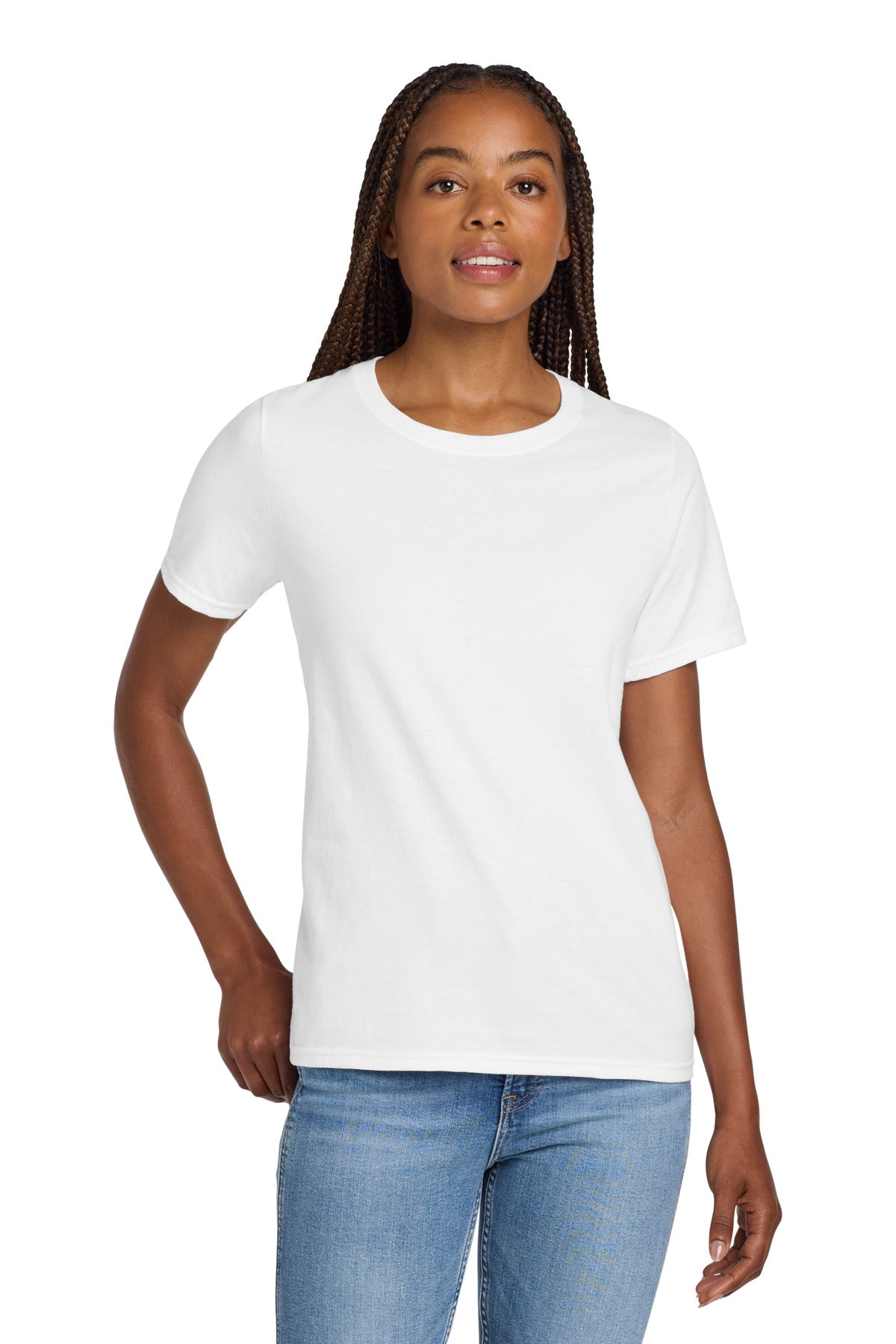 4.5-ounce 100% ring spun cotton 90/10 cotton/poly (Light Ste - White
