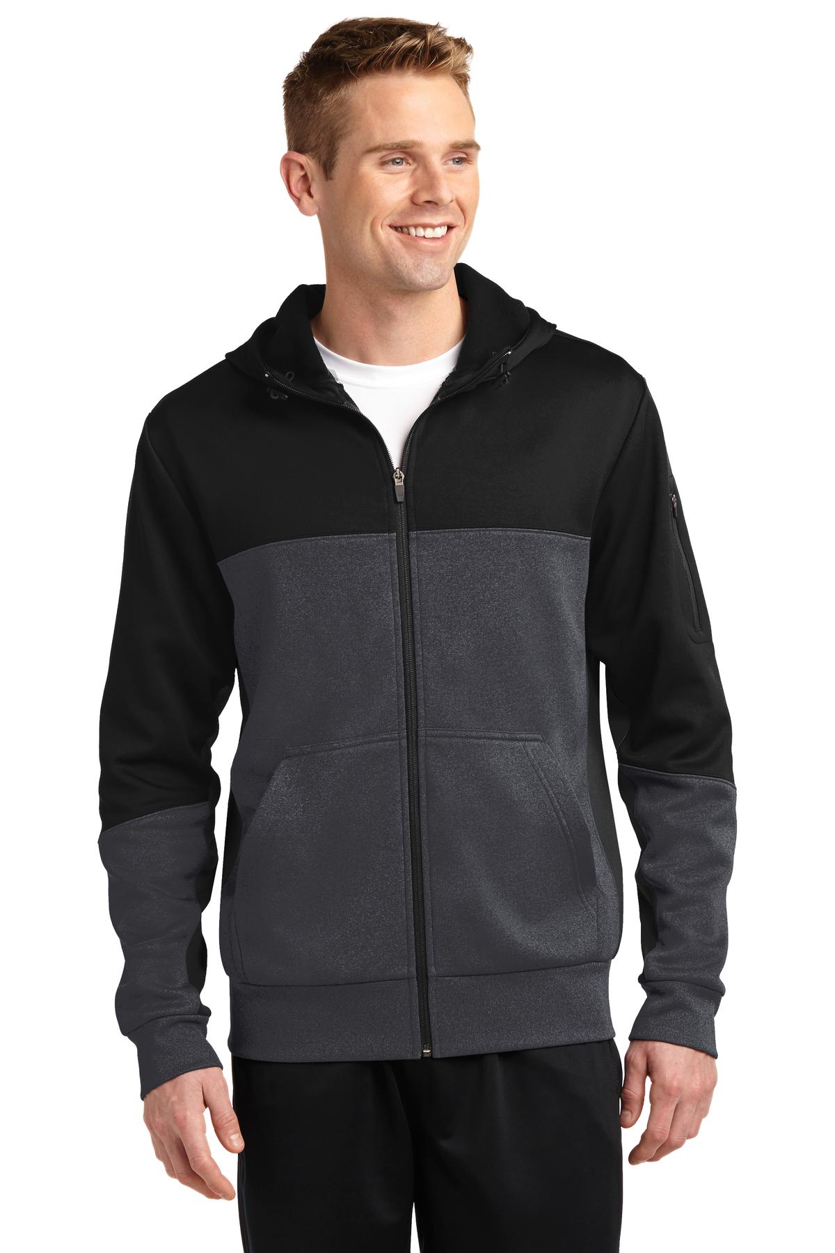 With contrast color detailing throughout this double-knit ja - Black/ Graphite Heather/ Black