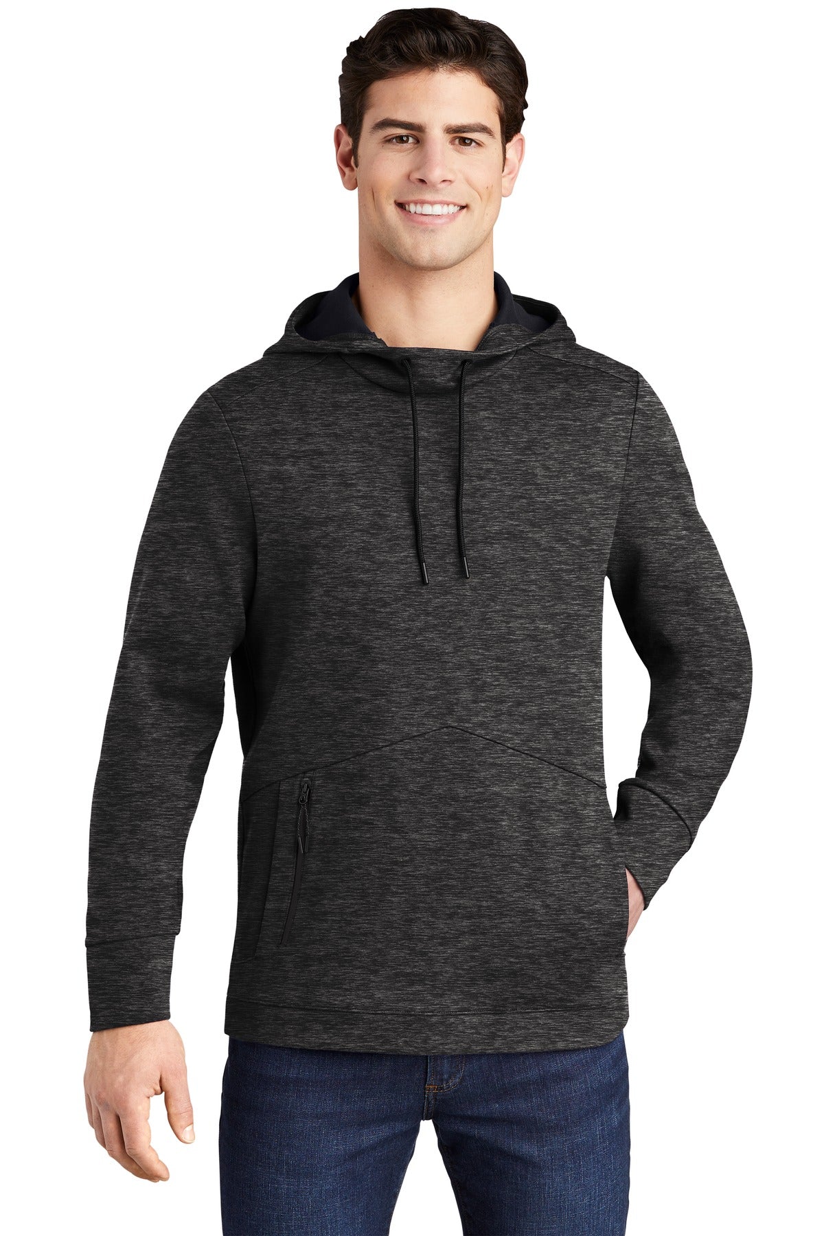 This double knit cotton-rich pullover is a triumph with inte - Black Heather