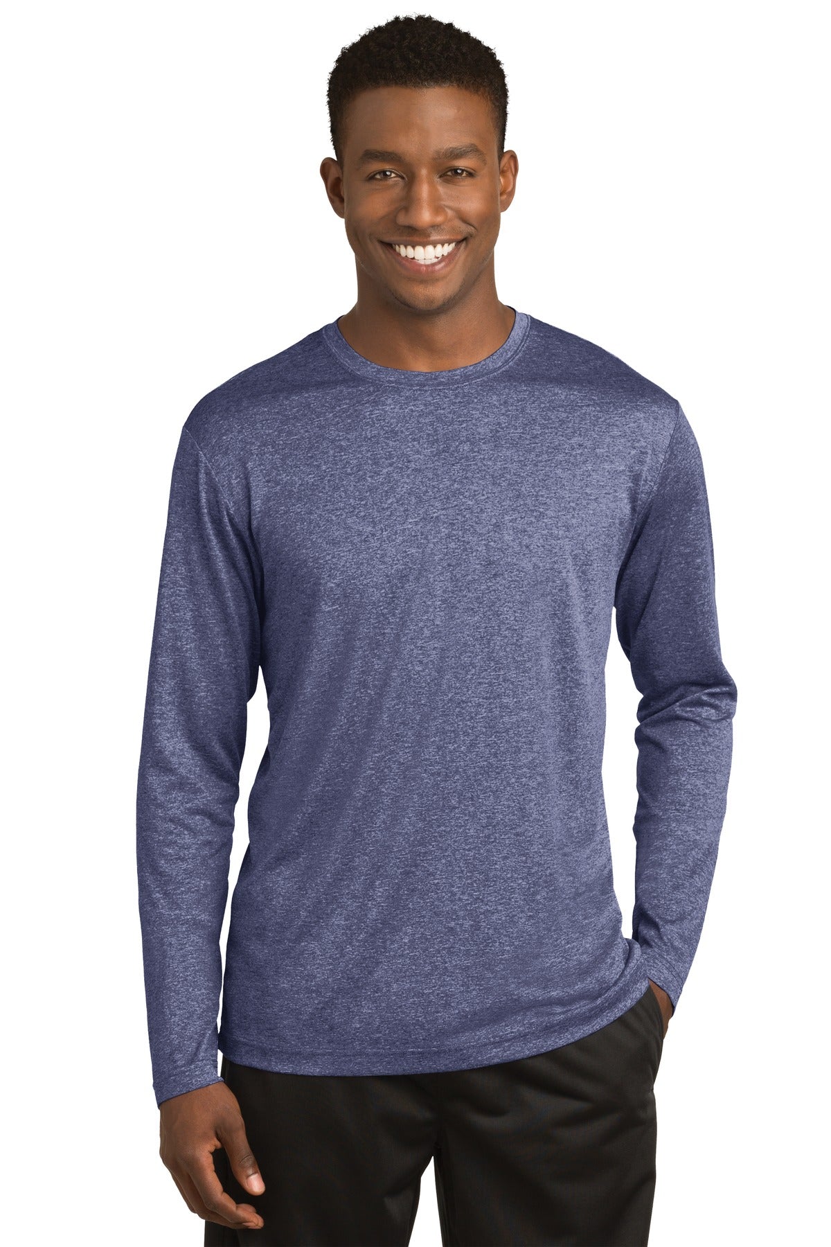 The long sleeve version of our value-priced moisture-wicking - True Navy Heather