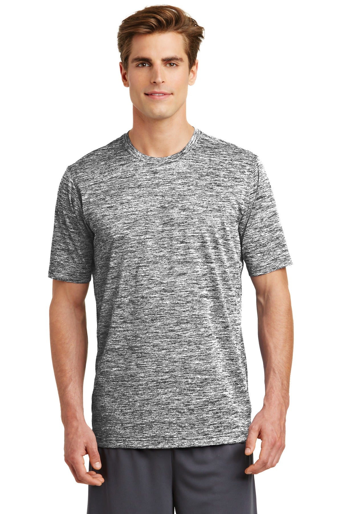 Our color-locking tee has a soft hand wicks moisture resists - Black Electric