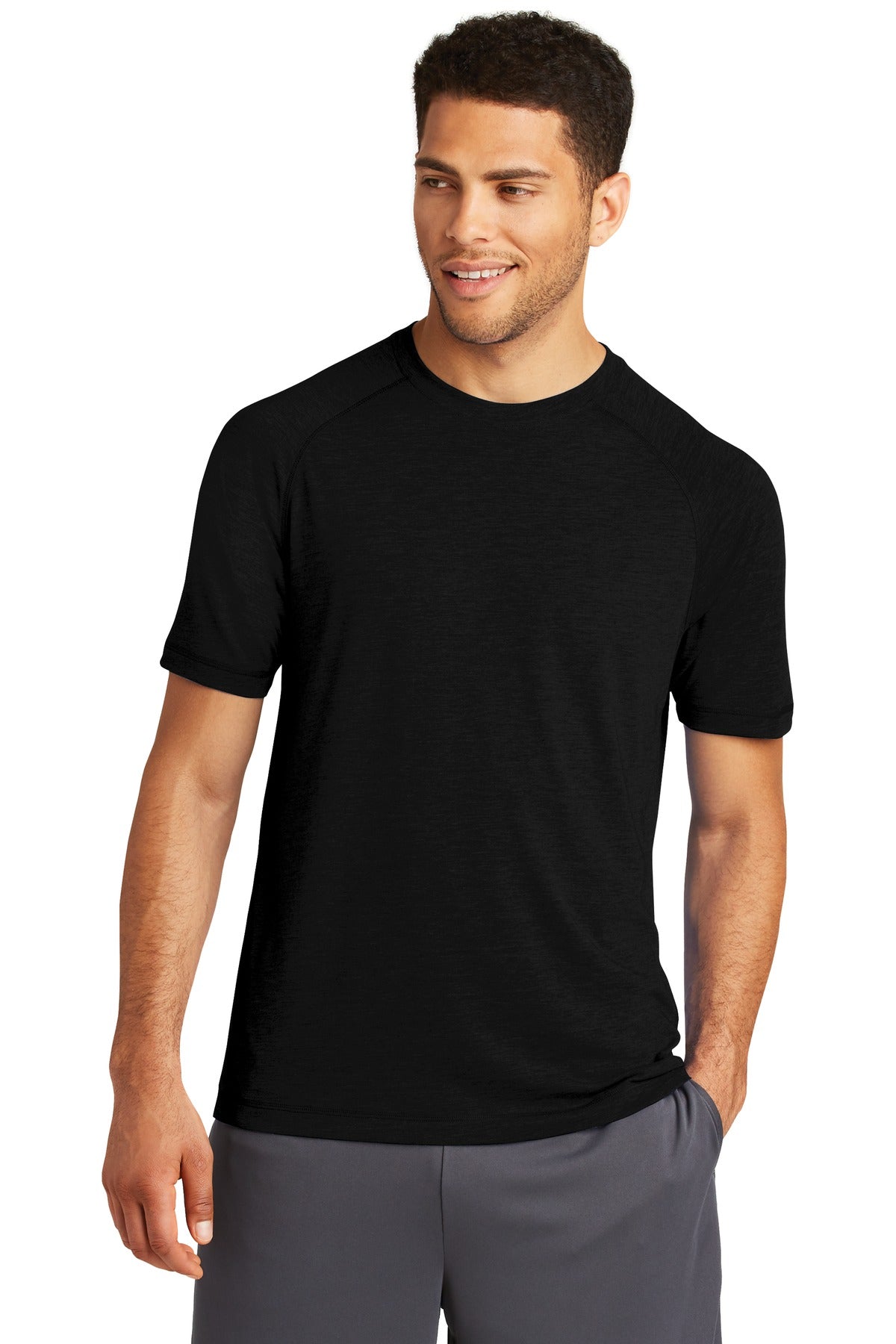 This ultracomfortable tee combines moisture-wicking performa - Black Triad Solid