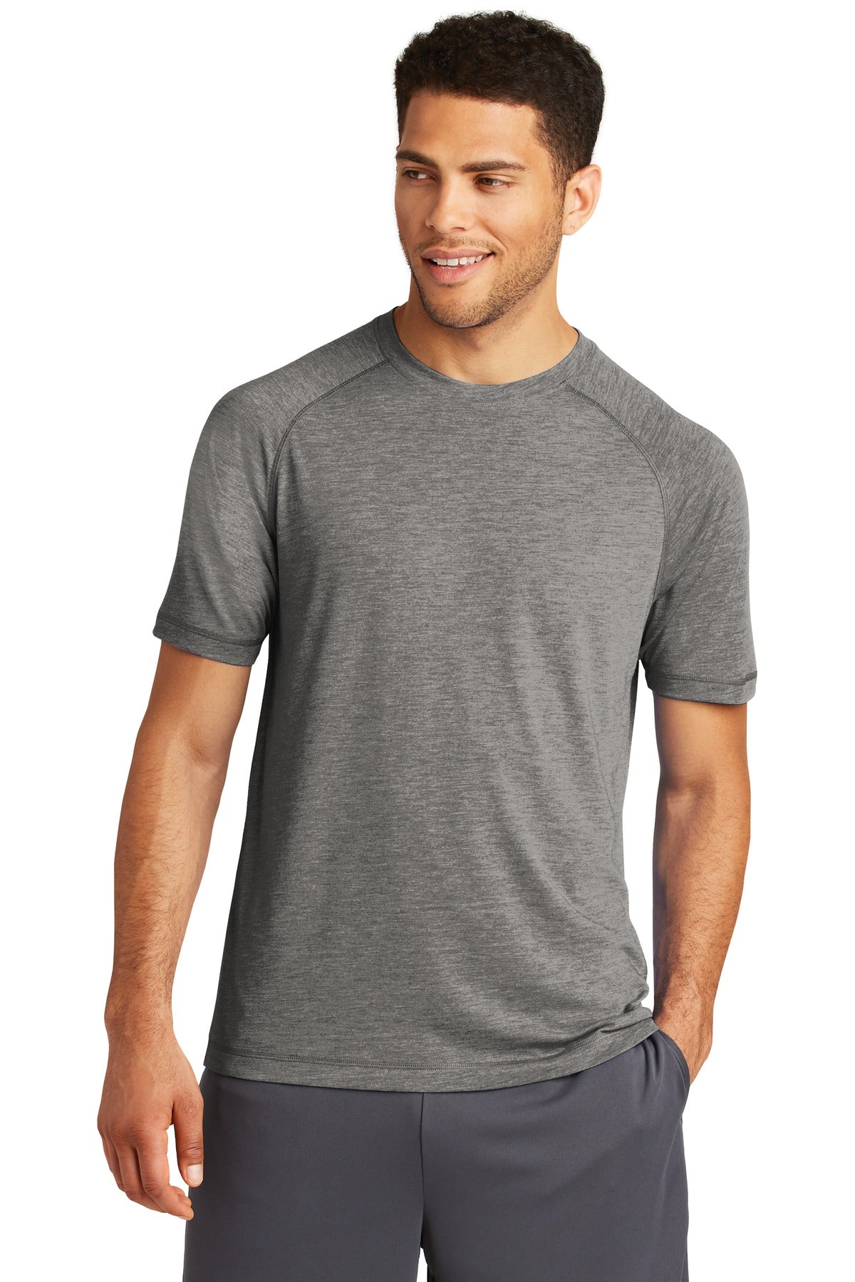 This ultracomfortable tee combines moisture-wicking performa - Dark Grey Heather