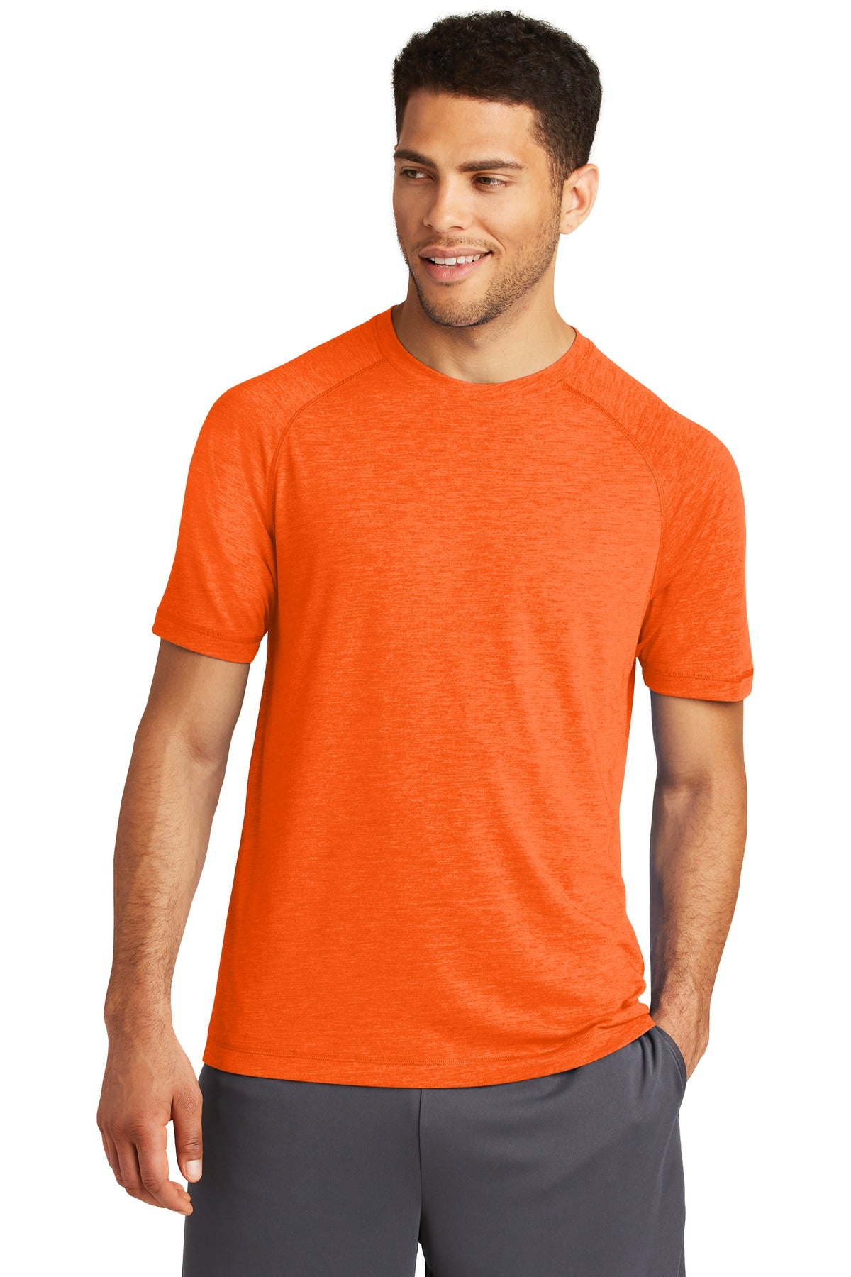 This ultracomfortable tee combines moisture-wicking performa - Deep Orange Heather