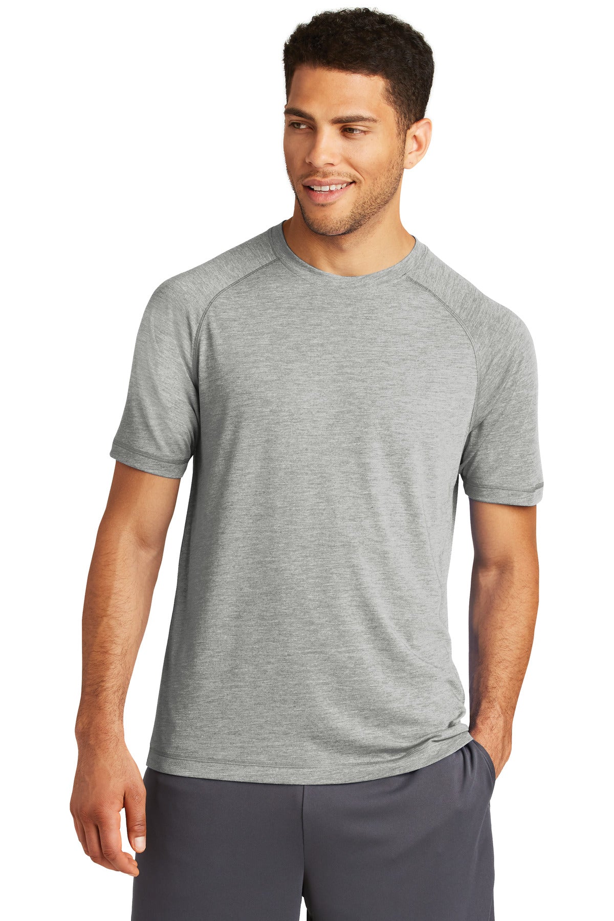 This ultracomfortable tee combines moisture-wicking performa - Light Grey Heather