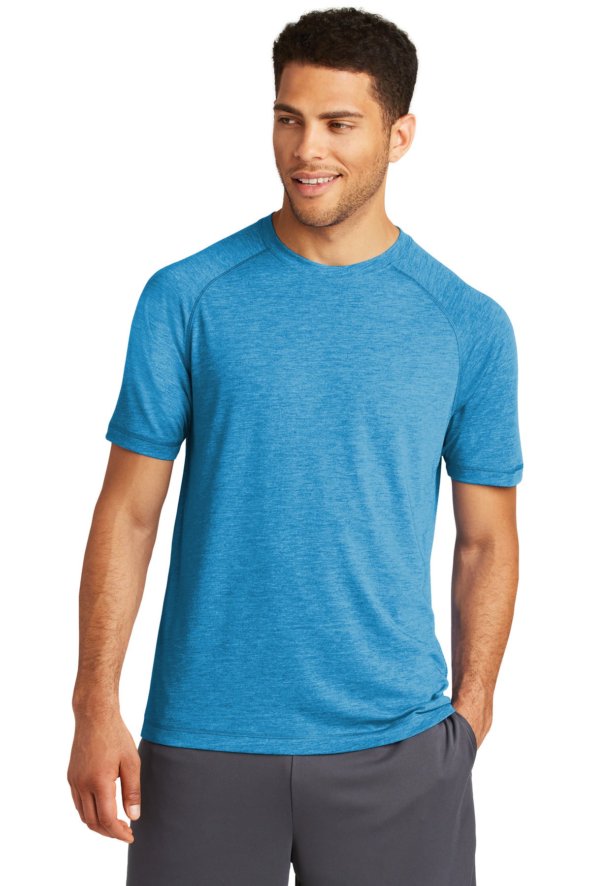 This ultracomfortable tee combines moisture-wicking performa - Pond Blue Heather