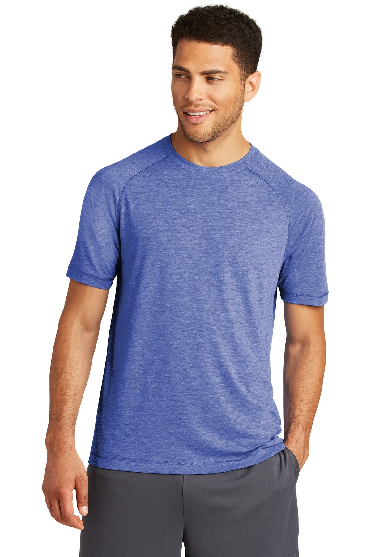 This ultracomfortable tee combines moisture-wicking performa - True Royal Heather