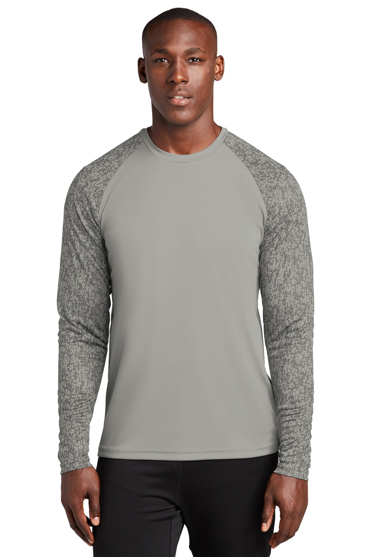 A subtle digi camo pattern gives this moisture-wicking breat - Grey Concrete