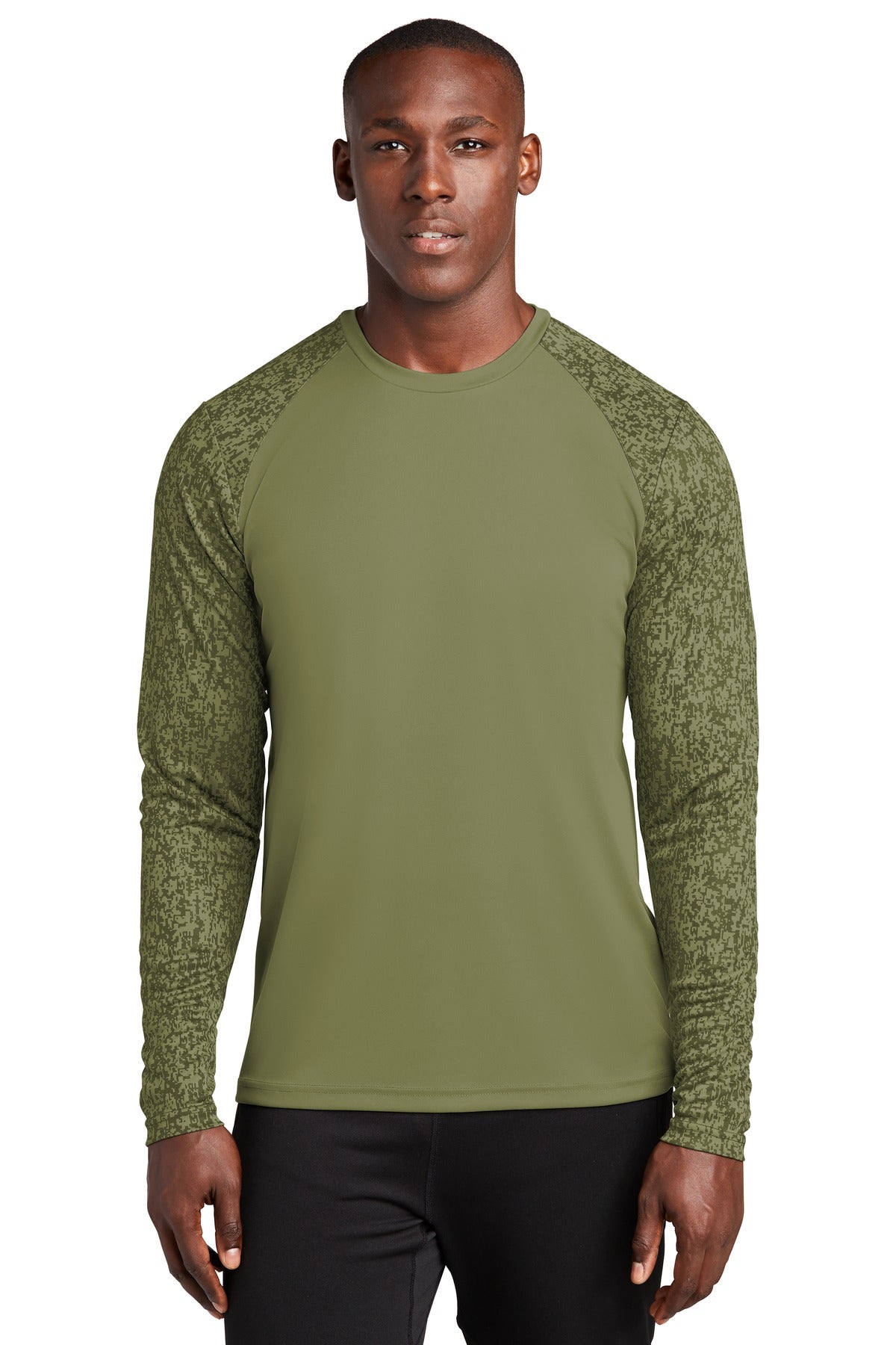 A subtle digi camo pattern gives this moisture-wicking breat - Olive Drab Green