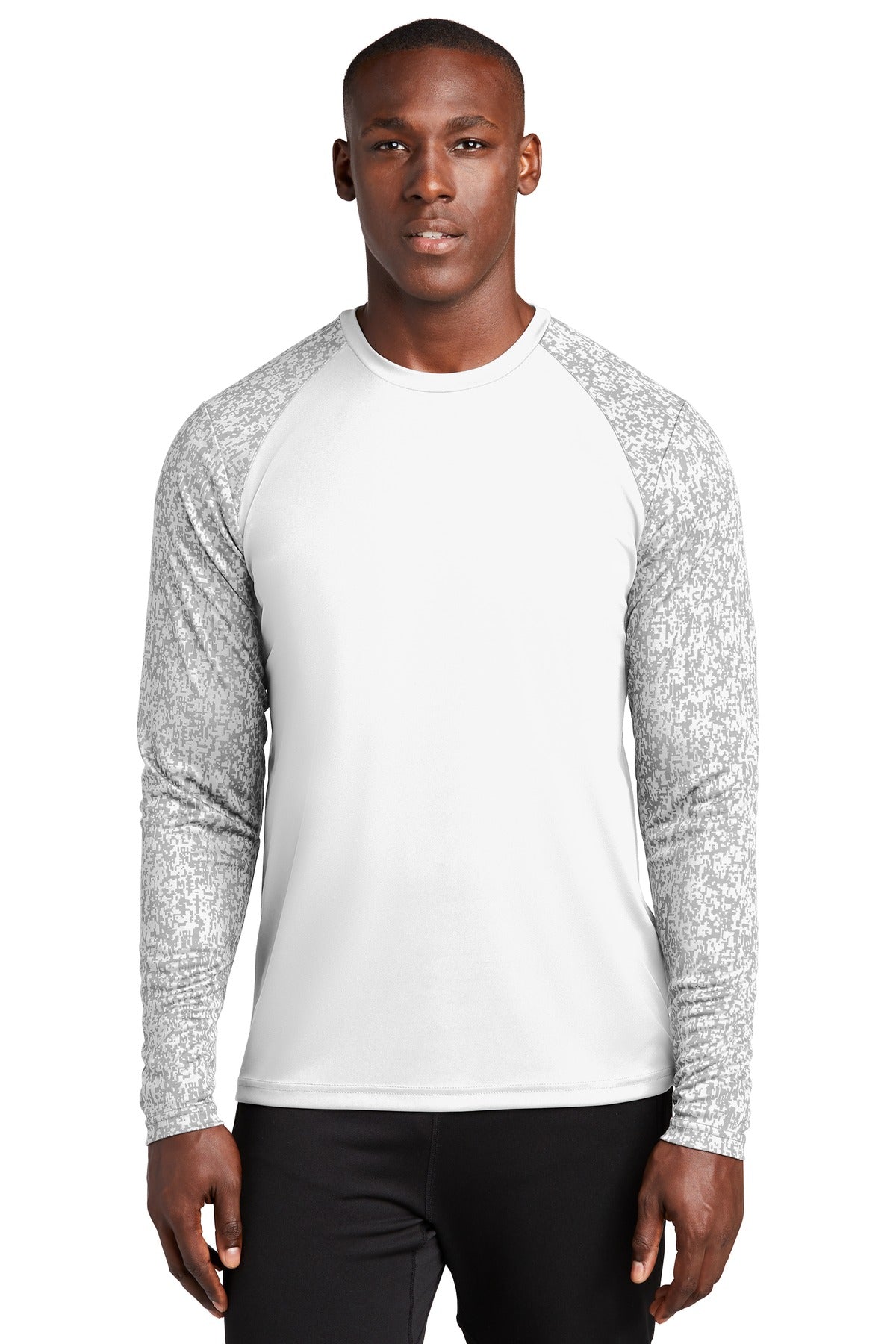 A subtle digi camo pattern gives this moisture-wicking breat - White