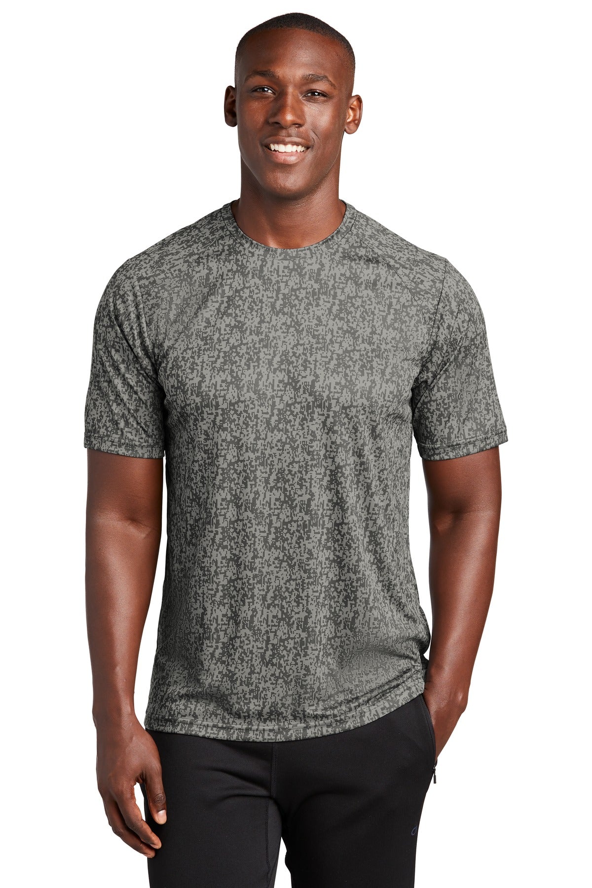 A subtle digi camo pattern gives this moisture-wicking breat - Grey Concrete