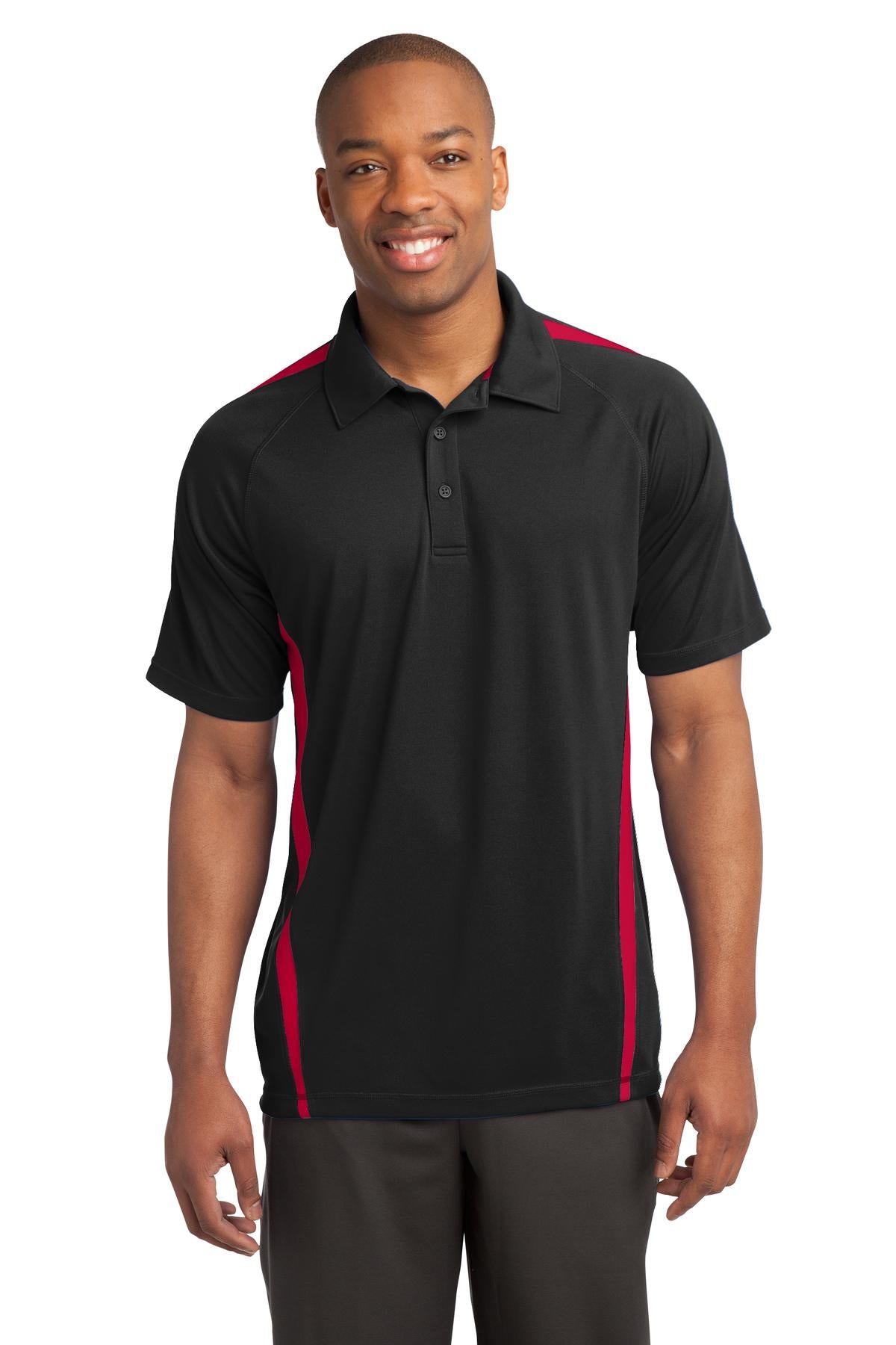 Polos with extra color panels that are made to last thanks t - Black/ Red
