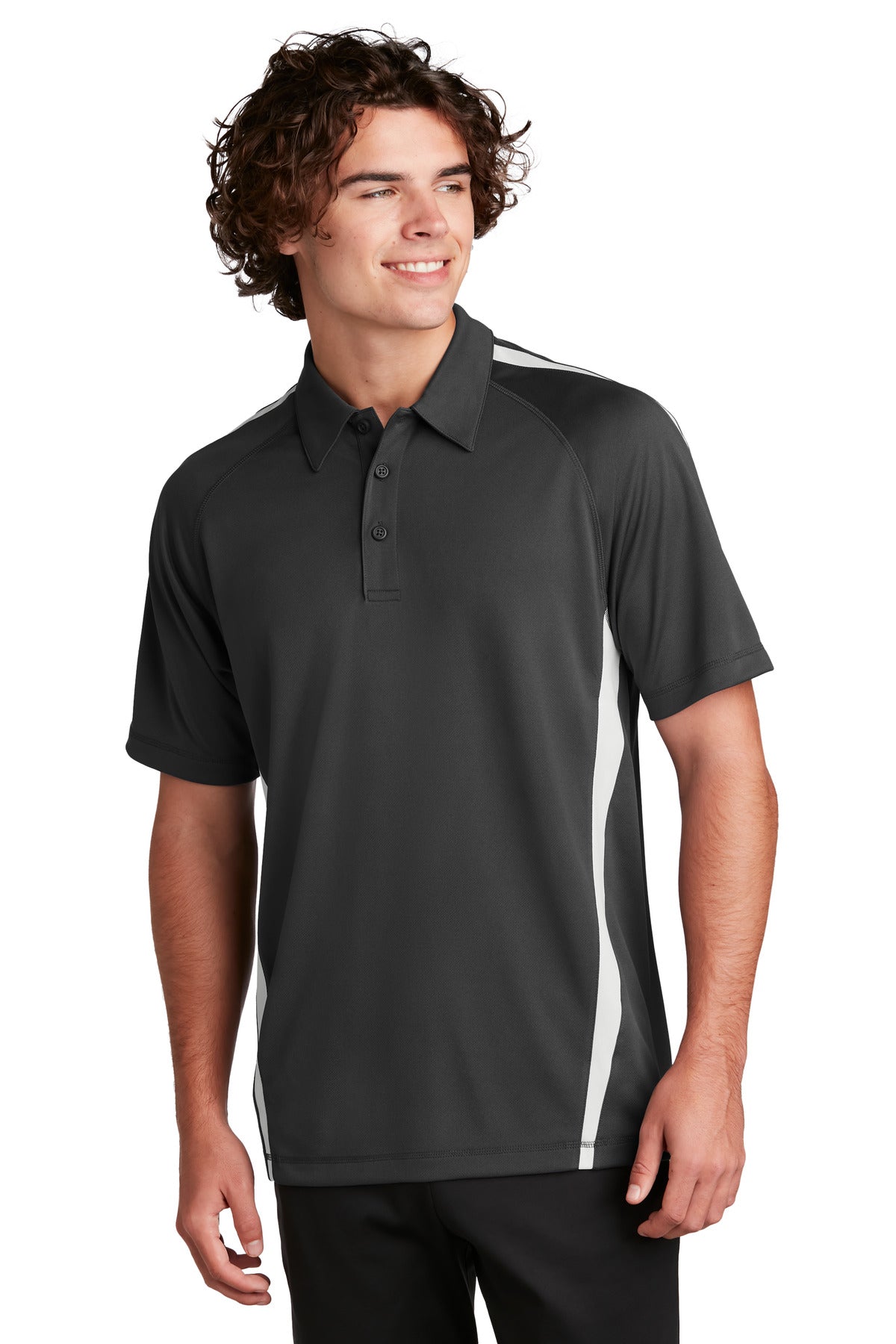Polos with extra color panels that are made to last thanks t - Iron Grey/ White