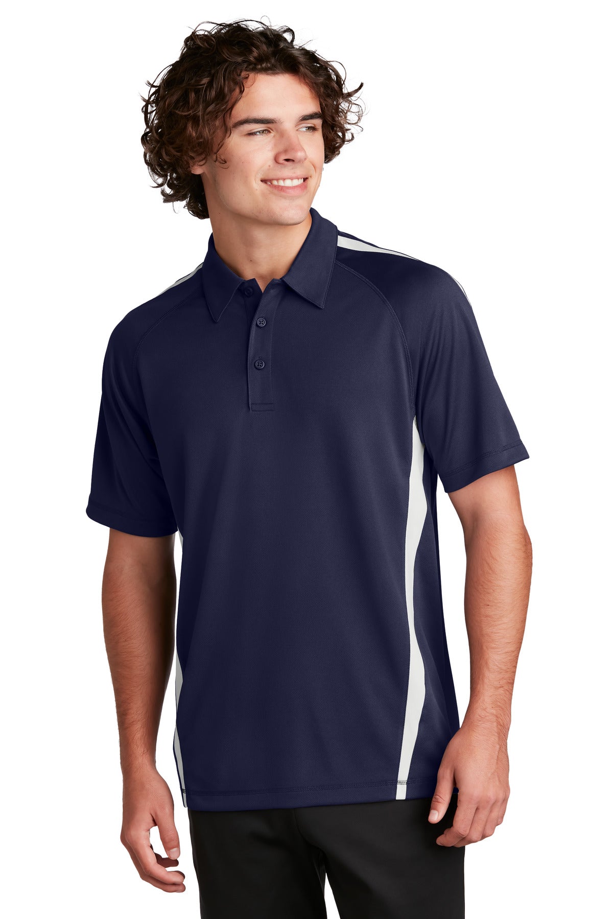 Polos with extra color panels that are made to last thanks t - True Navy/ White