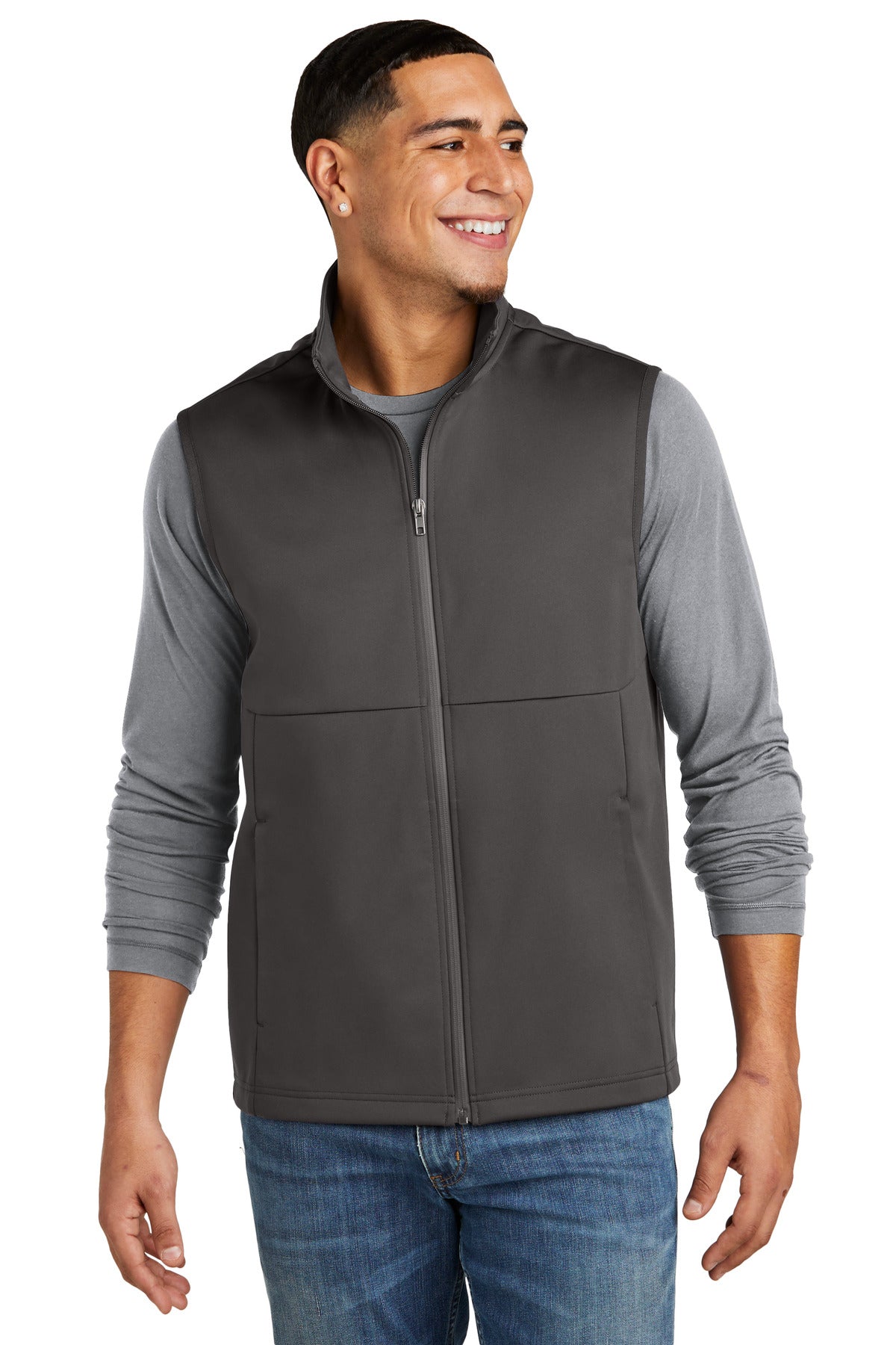 This soft shell vest is made to move with you-regardless of  - Graphite