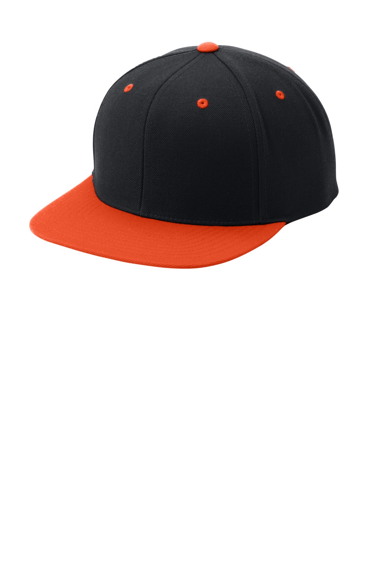 On trend and adjustable this snapback cap features a contrast underbill and seven snaps for sizing.F
