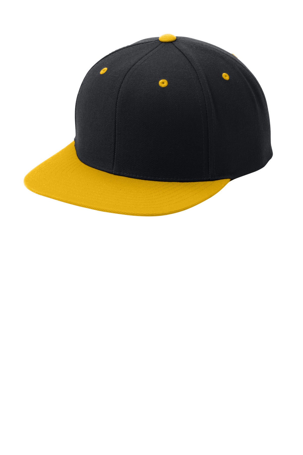 On trend and adjustable this snapback cap features a contrast underbill and seven snaps for sizing.F