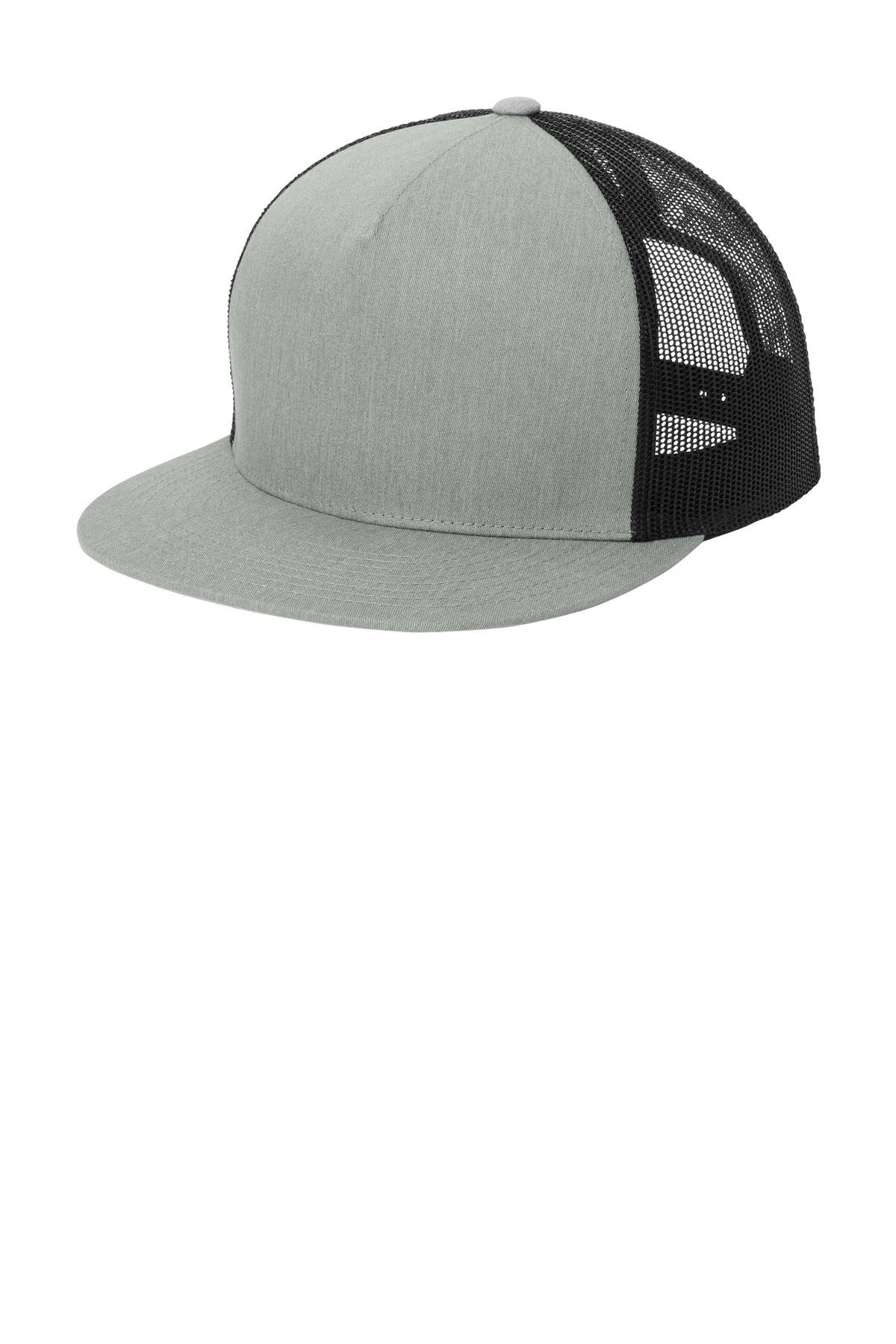 Fabric: 60/40 cotton/poly front panels; 100% polyester mesh back panelsStructure: StructuredProfile: