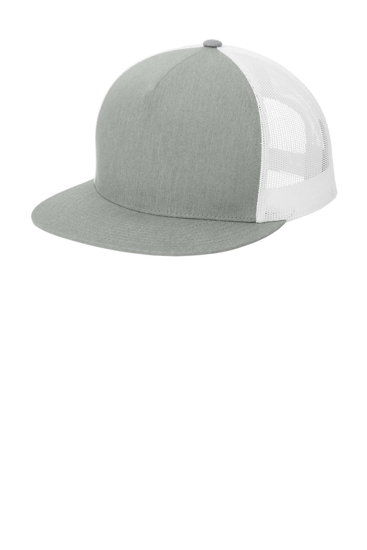 Fabric: 60/40 cotton/poly front panels; 100% polyester mesh back panelsStructure: StructuredProfile: