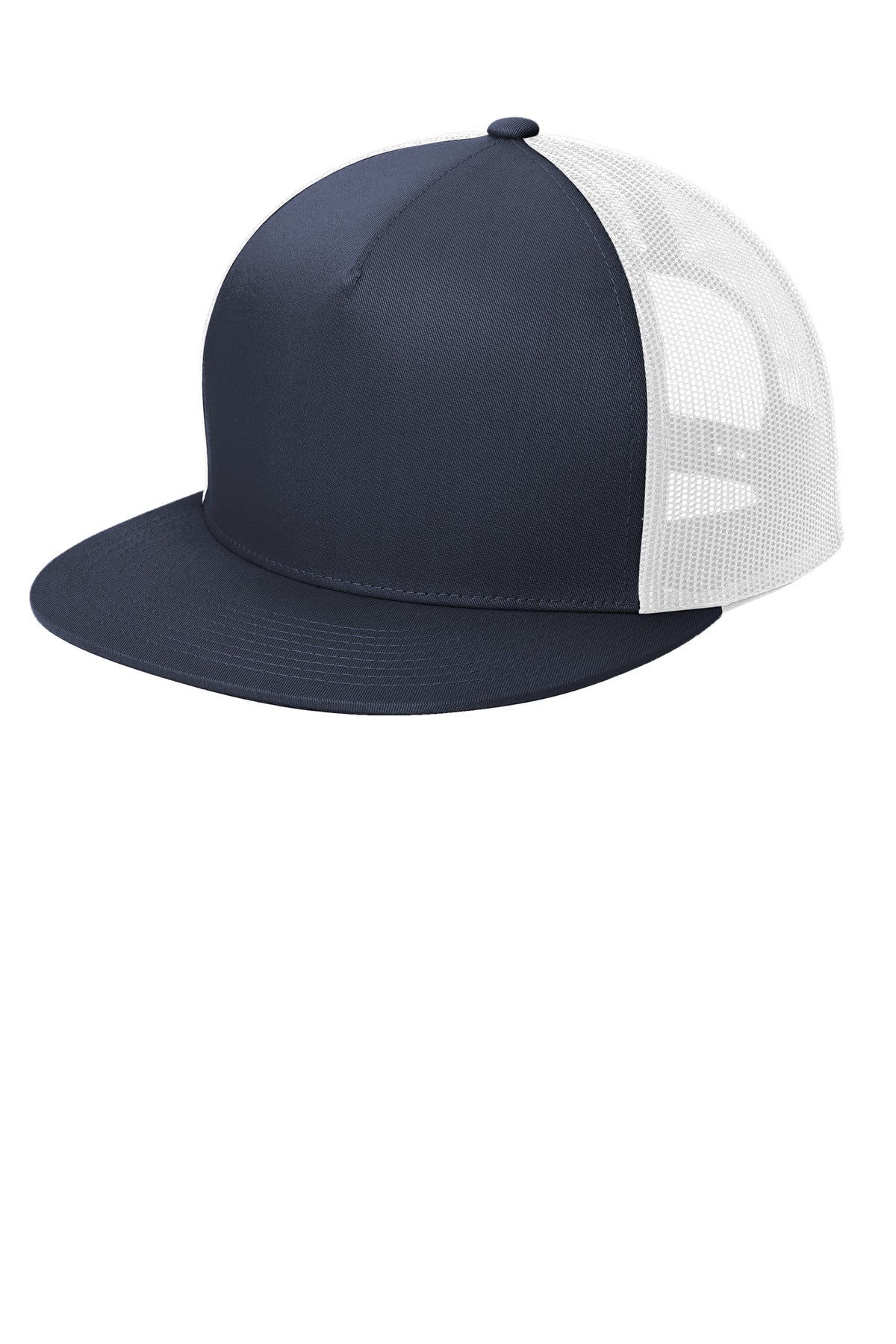 Fabric: 60/40 cotton/poly front panels; 100% polyester mesh back panelsStructure: StructuredProfile: