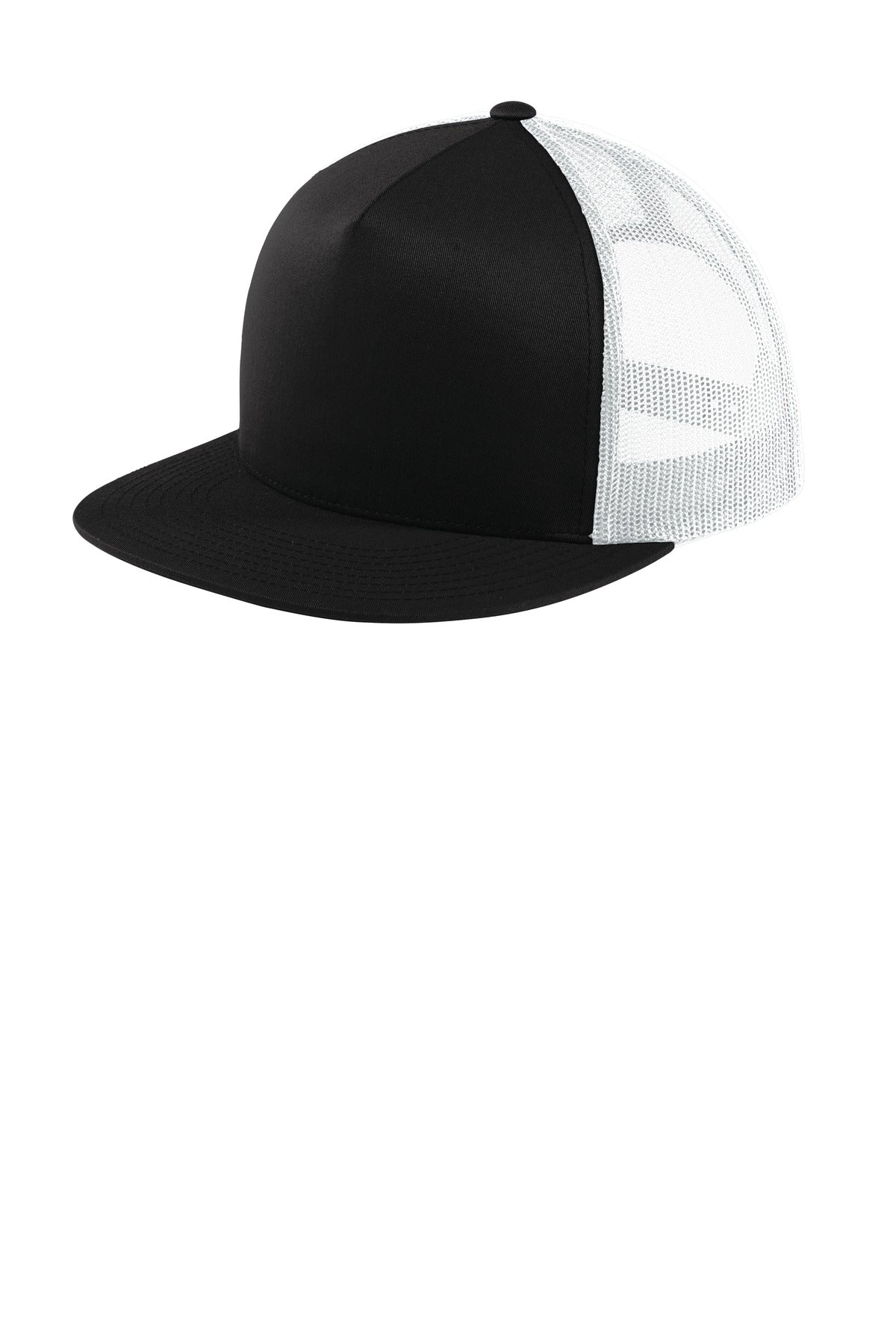 Fabric: 60/40 cotton/poly front panels; 100% polyester mesh back panelsStructure: StructuredProfile: