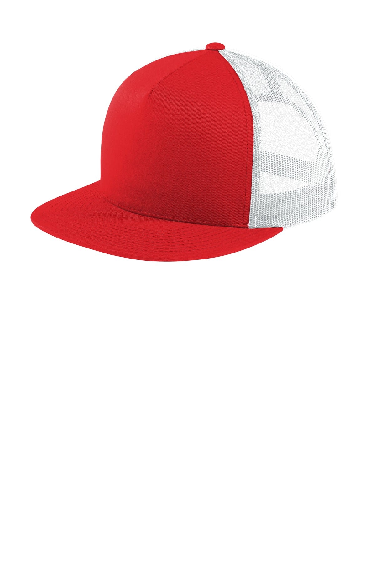 Fabric: 60/40 cotton/poly front panels; 100% polyester mesh back panelsStructure: StructuredProfile: