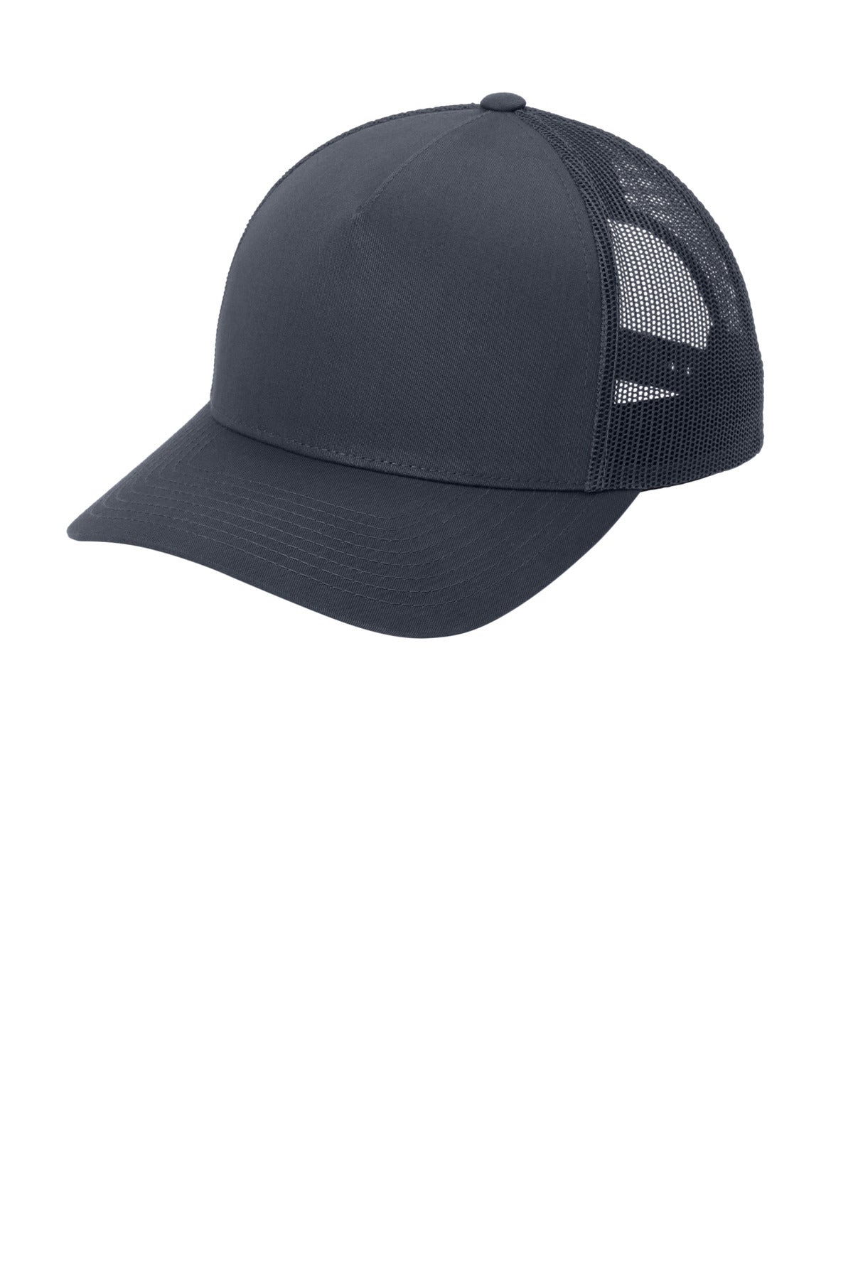 60/40 cotton/poly front panels 100% poly mesh back panels Structured Mid-profile Curved bill 7-posit