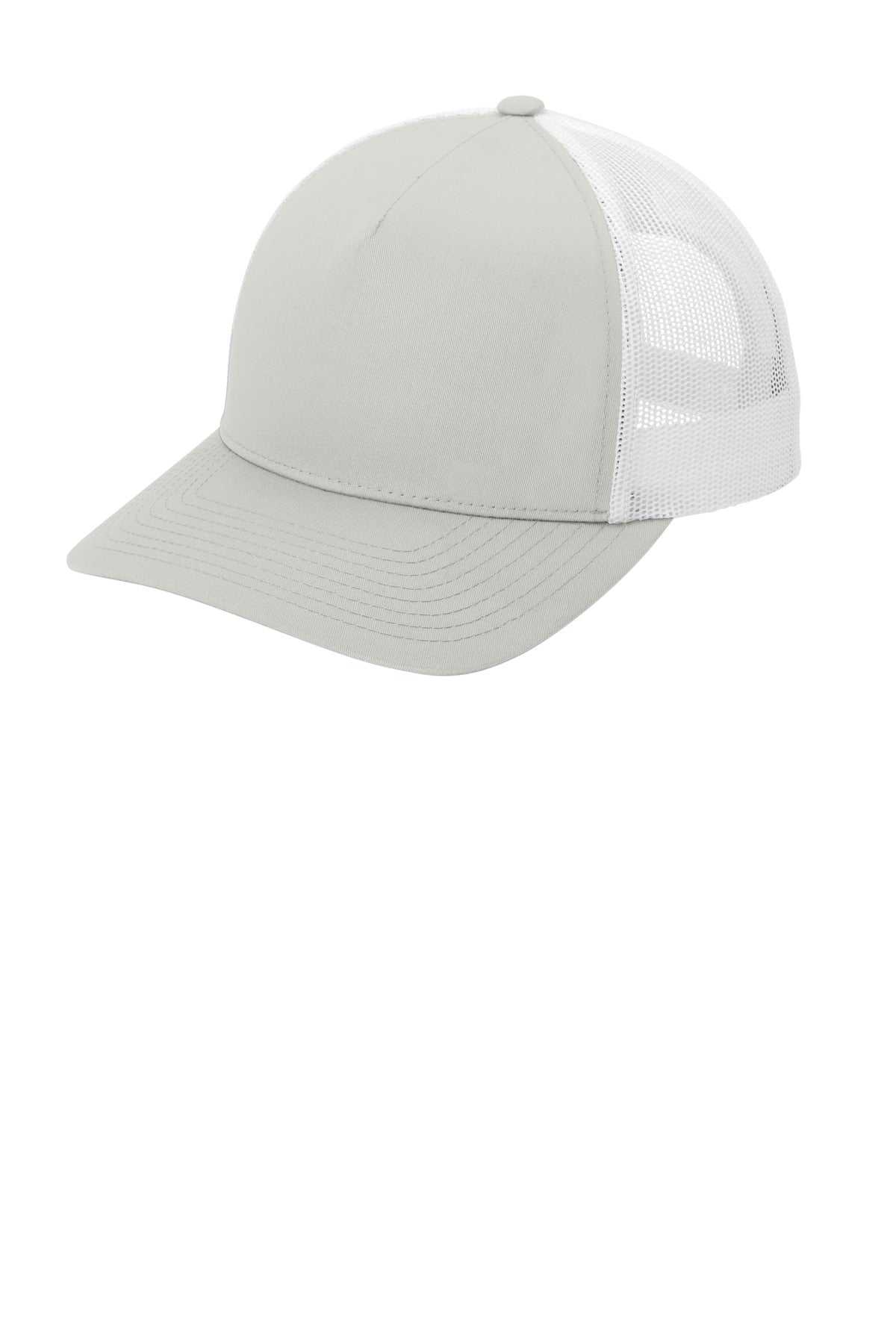 60/40 cotton/poly front panels 100% poly mesh back panels Structured Mid-profile Curved bill 7-posit